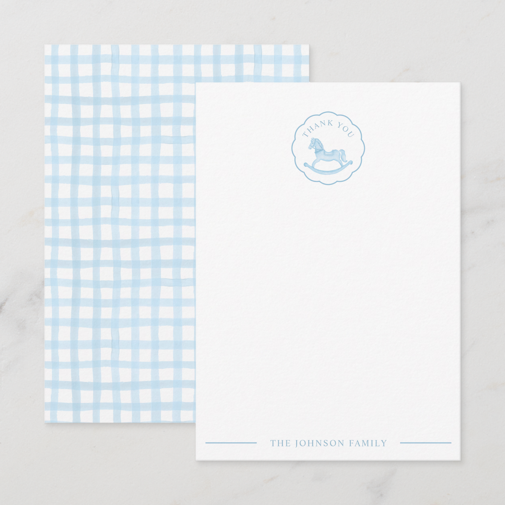 rocking horse baby shower thank you card vintage baby shower stationery