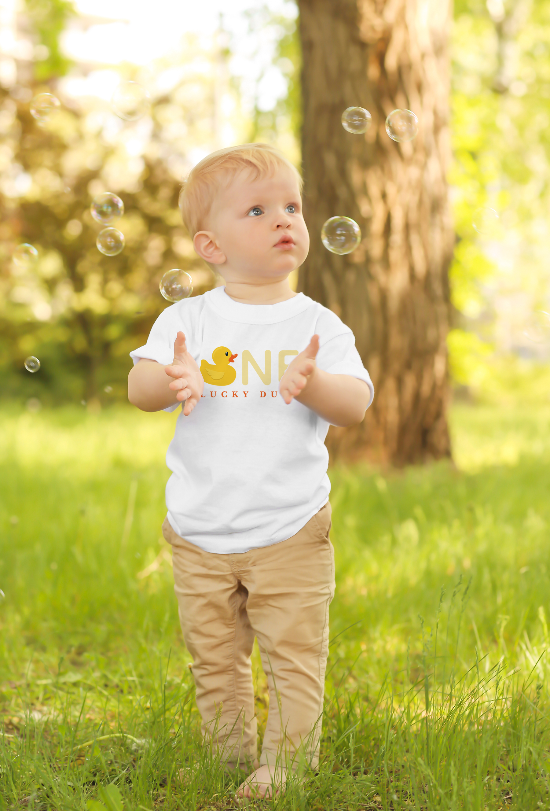 One Lucky Duck birthday shirt for baby boy first birthday outfit