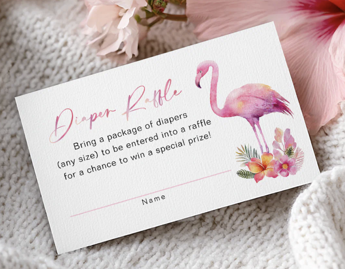 Tropical flamingo books for baby card