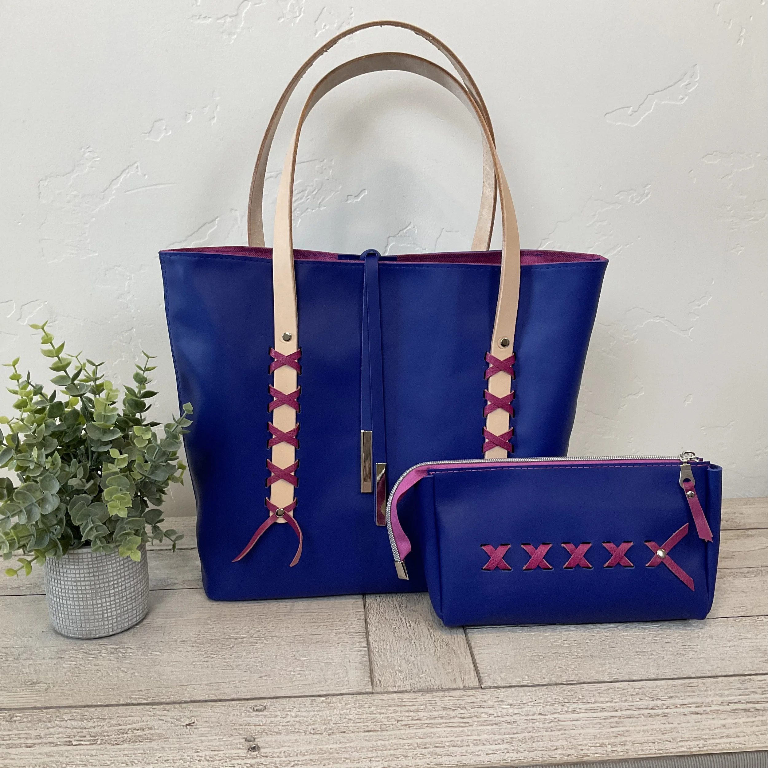 XOXO Leather Tote + Pouch Pattern Bundle