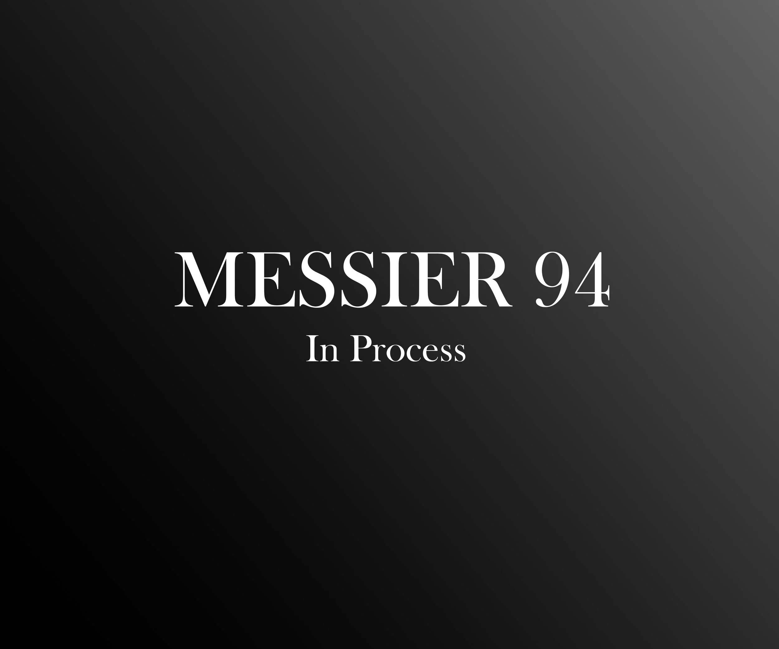 A dark gradient background featuring the text 'MESSER 94 In Process' in white