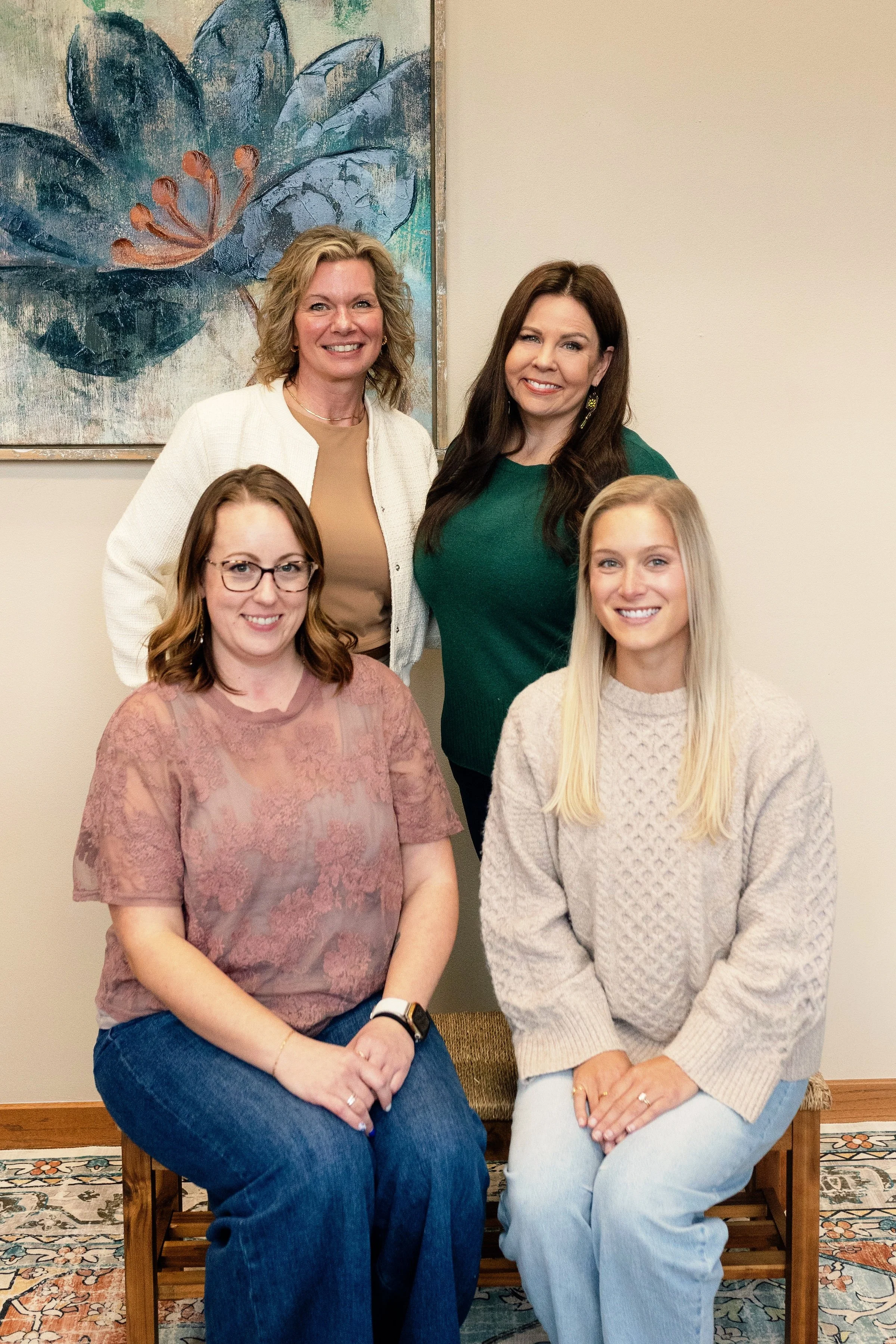 Cook Counseling & Therapy team featuring Vivian Cook, Kailey Swenson, Nikki Fischer, and Karlie Martens