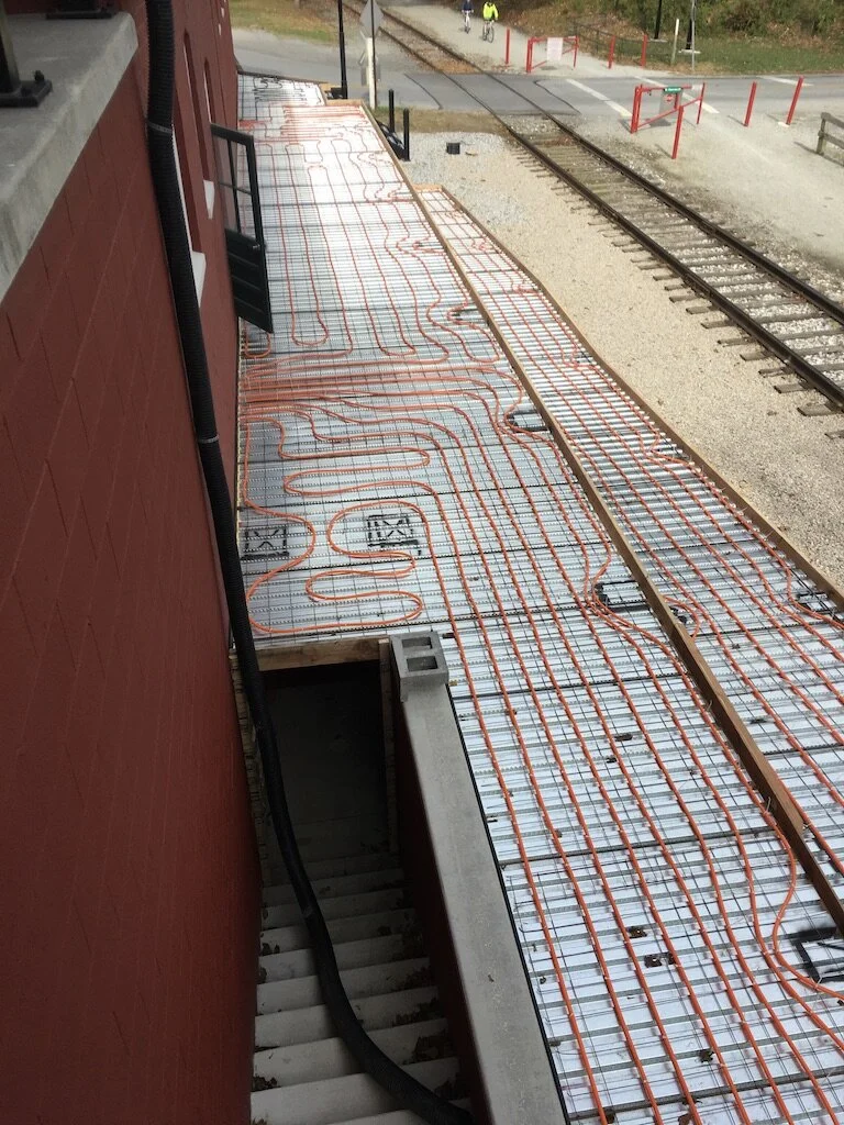 Heated concrete deck for snow melt