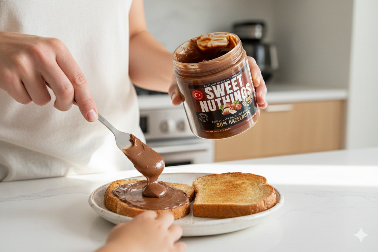 Palm-oil free chocolate hazelnut spread