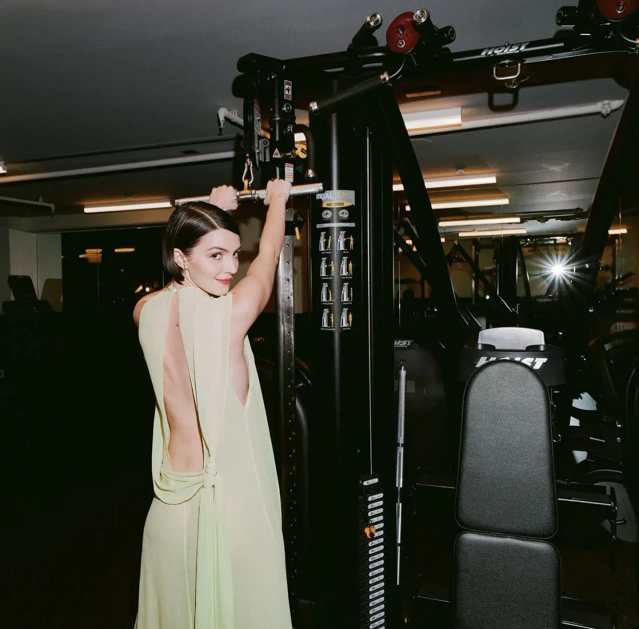 Ella Hunt in Acne Studios for "Fitness Center Rules" editorial.