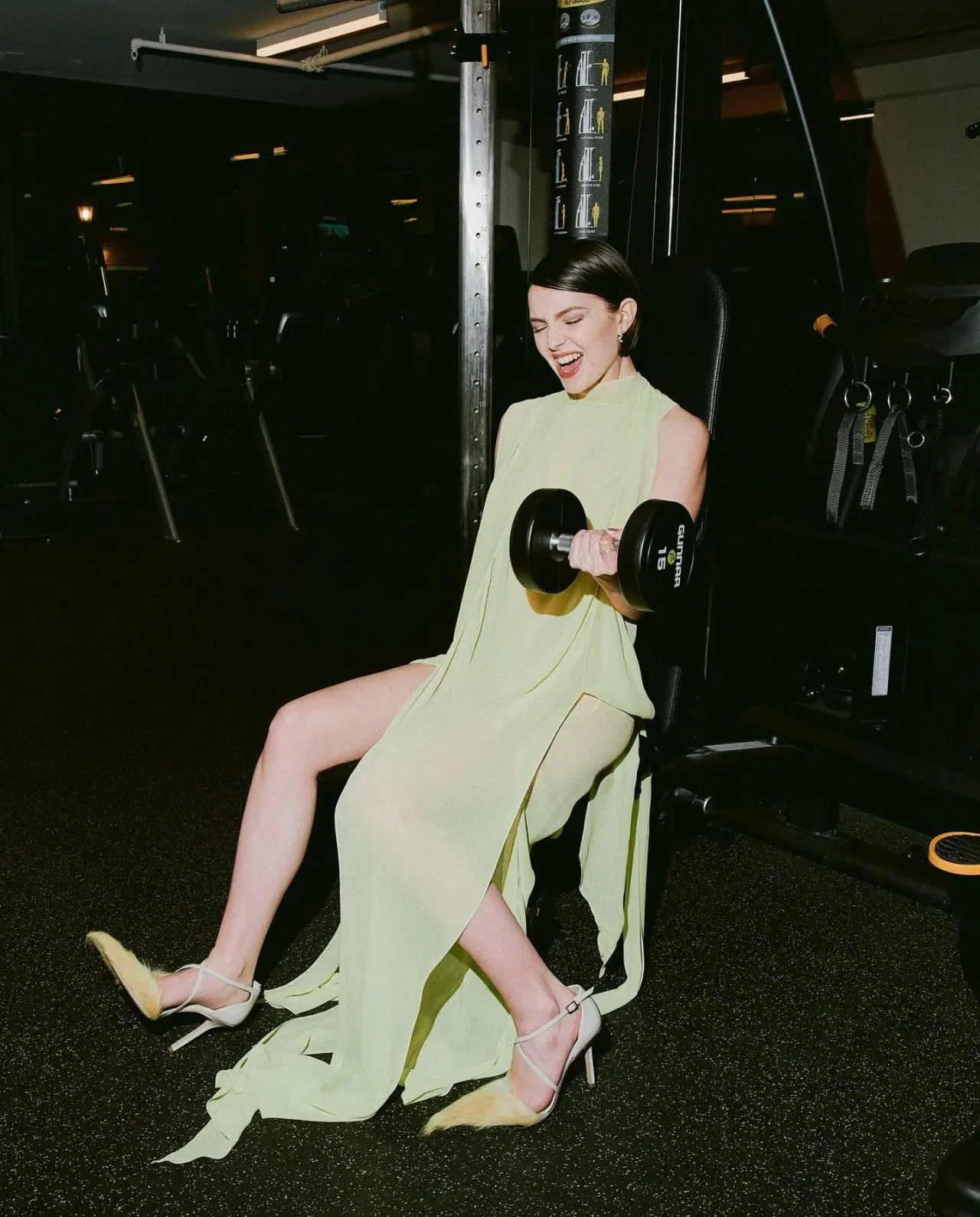 Ella Hunt in Acne Studios for "Fitness Center Rules" editorial.