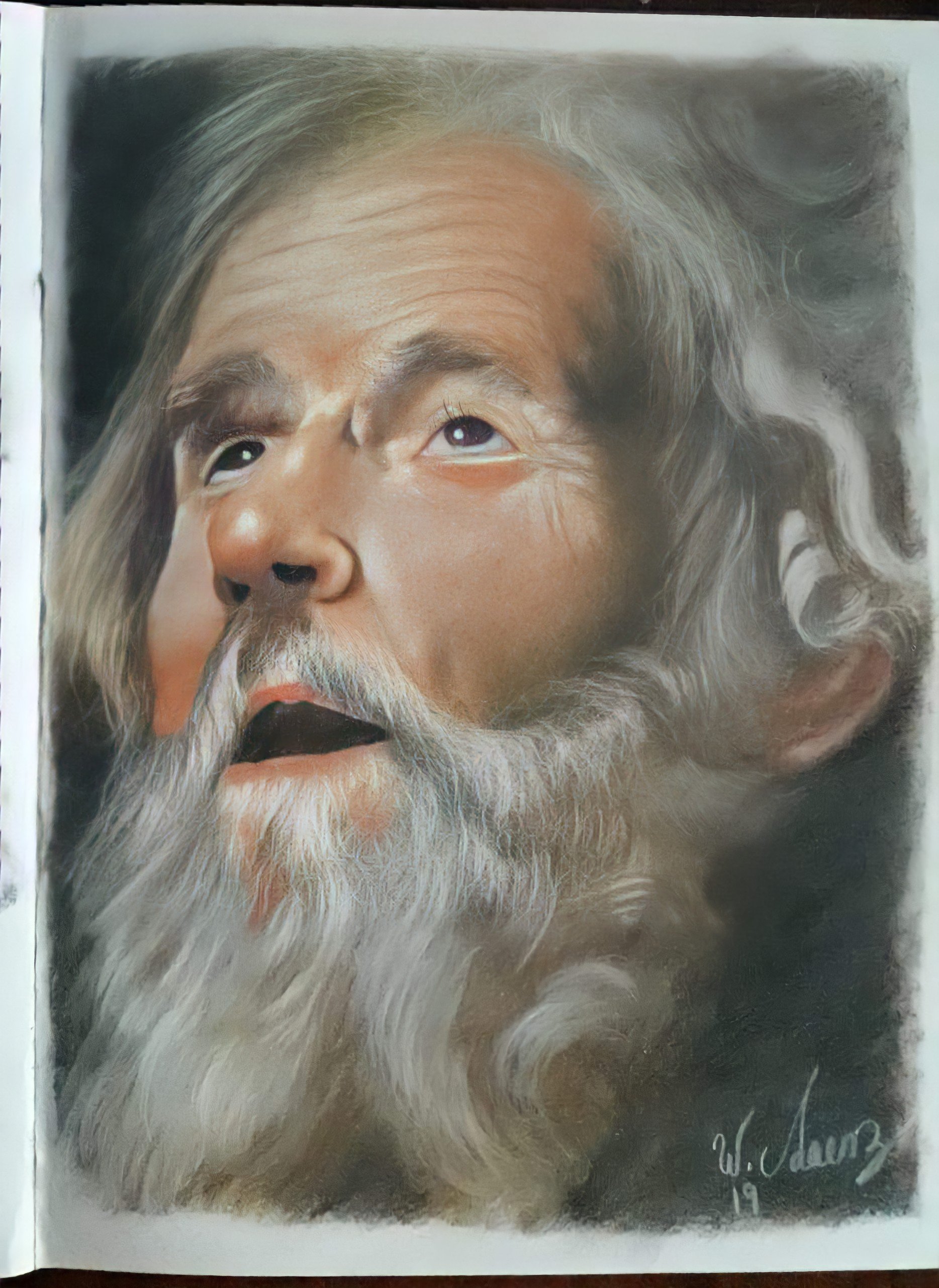 "Estudio sobre José de Ribera", pastel sobre papel, sketchbook / 2019