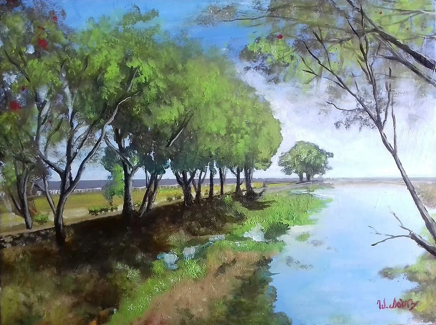 Costas del lago de Nicaragua, óleo sobre lienzo - 20 x 24 In - 2018 / COLECCION PRIVADA EE.UU