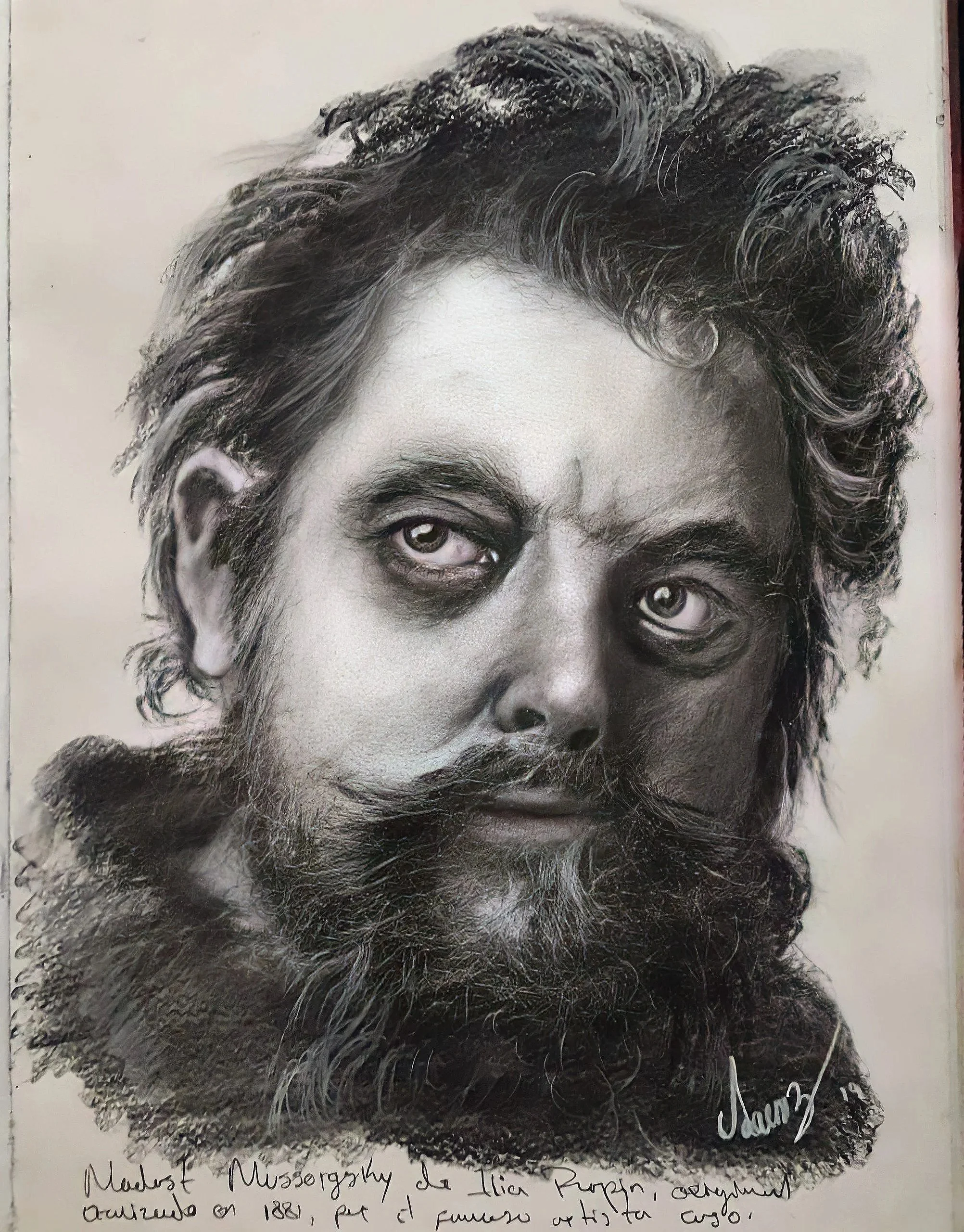 "Estudio sobre I. Repin" / carbón y creta sobre papel / Sketchbook - 2020