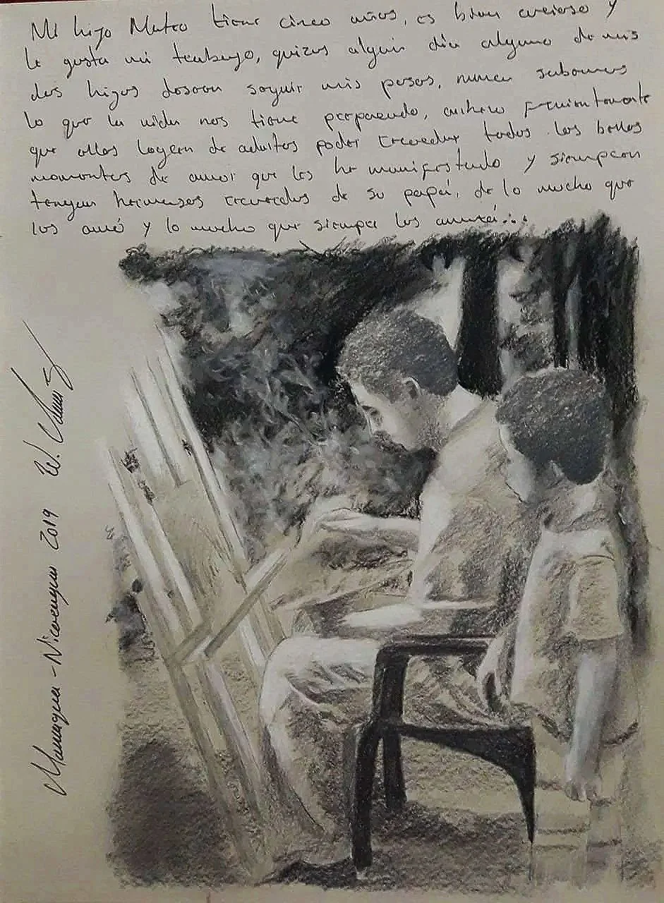 "Estudio", carboncillo sobre papel, sketchbook / 2019