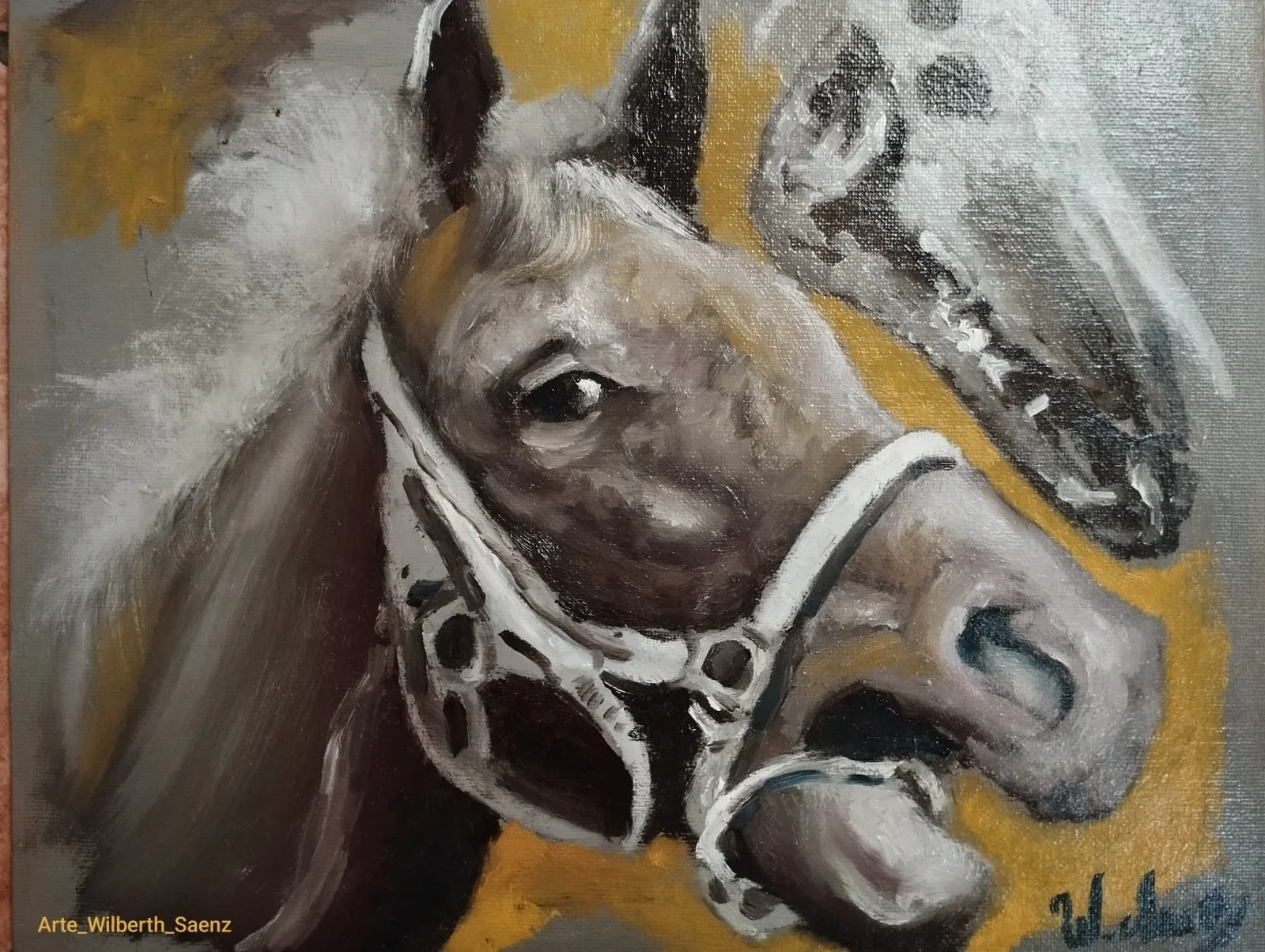 Estudio sobre caballo / Óleo sobre lienzo,                      10 x 12 In