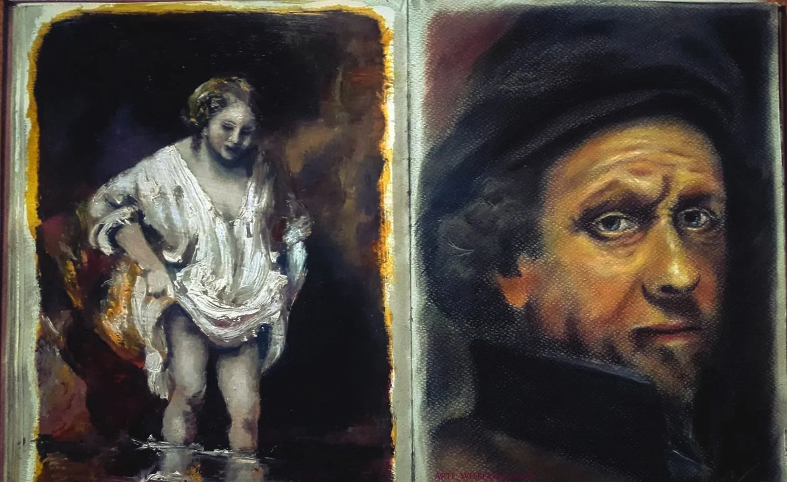 Estudios sobre Rembrandt / Óleo - Pastel
