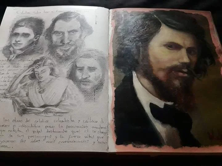Estudios sobre Ivan Kramskoi / Grafito - Óleo