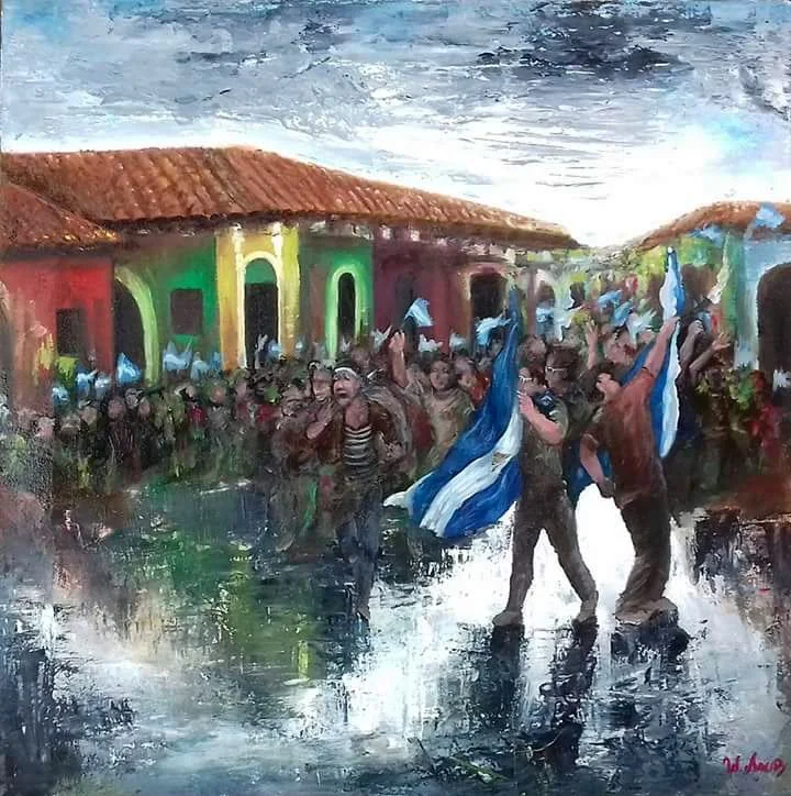 Marcha bajo la lluvia