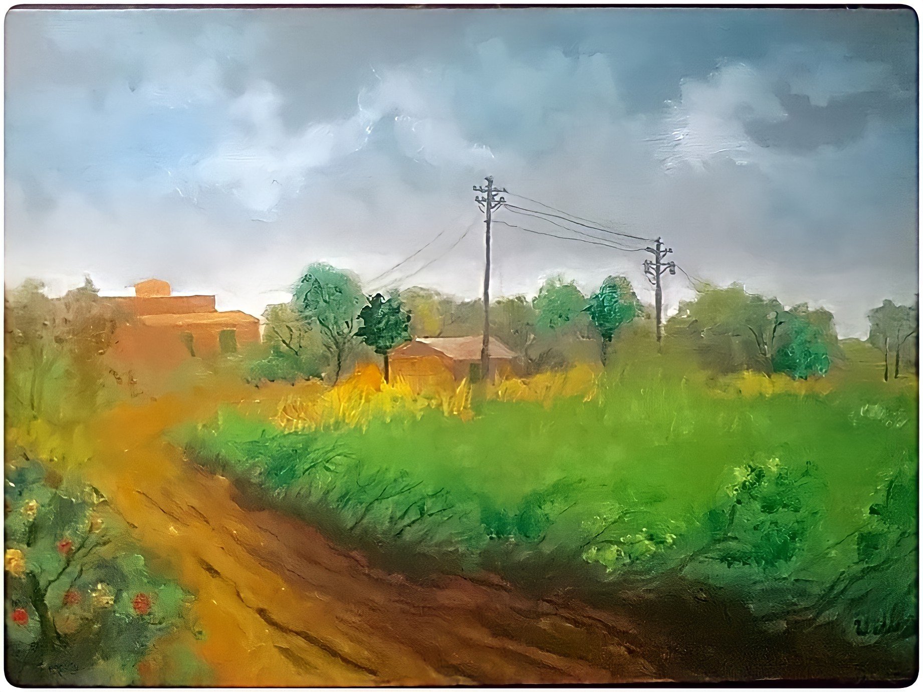 "A punto de llover". óleo sobre tela, 50 x 70 cm - 2016