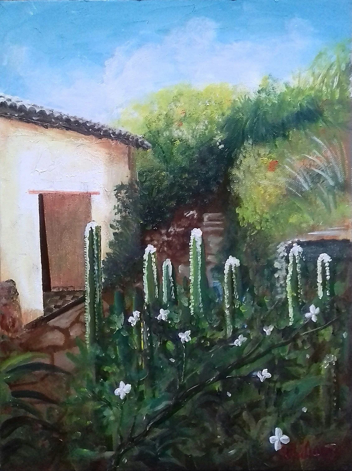 "Jardín colonial", óleo sobre lienzo,                40 x 30 cm - 2018