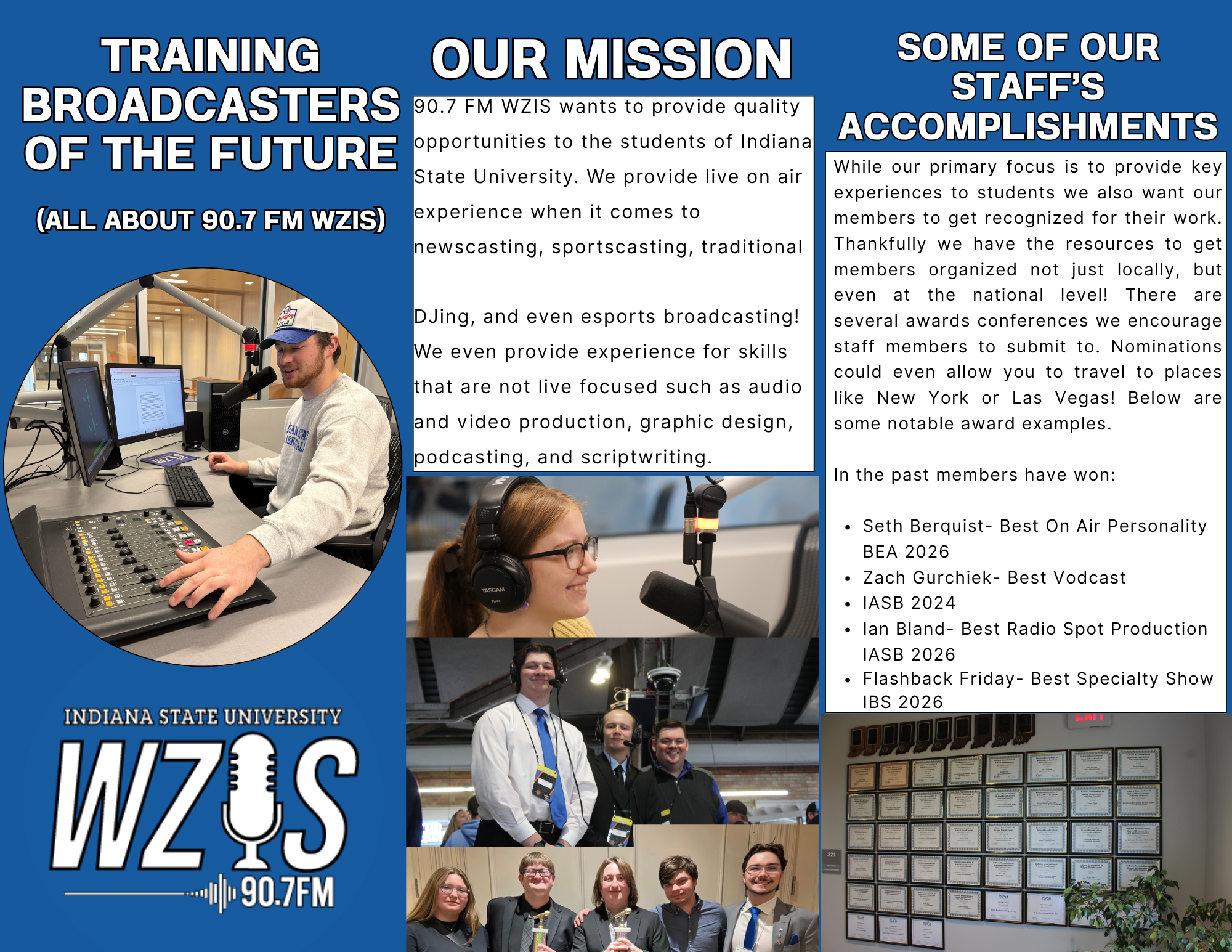 The first half of a WZIS brochure that I made for my Visual Comm course.