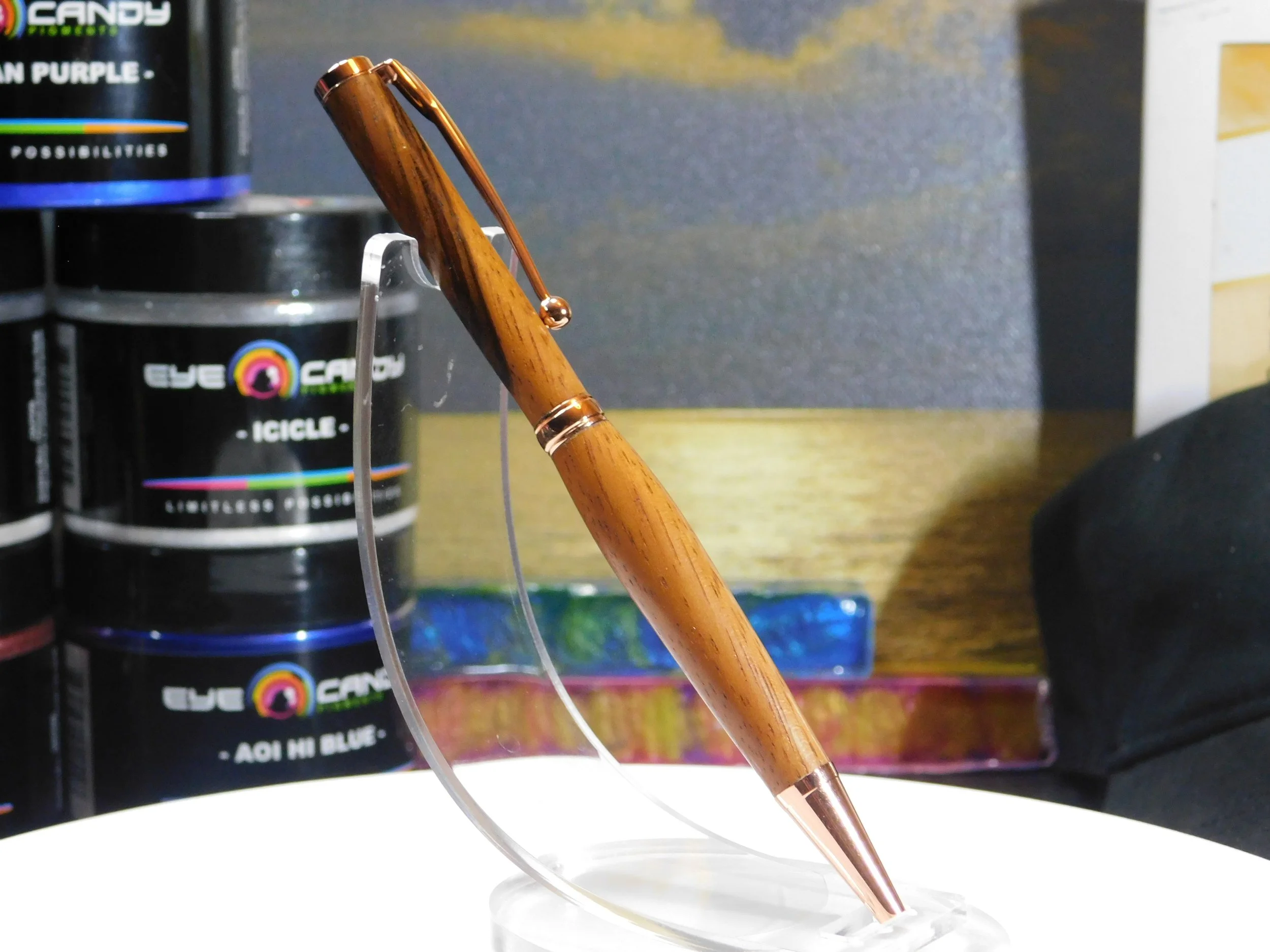 Hand Turned Funline Slimline Twist Ink Pen with Mirindiba Wood