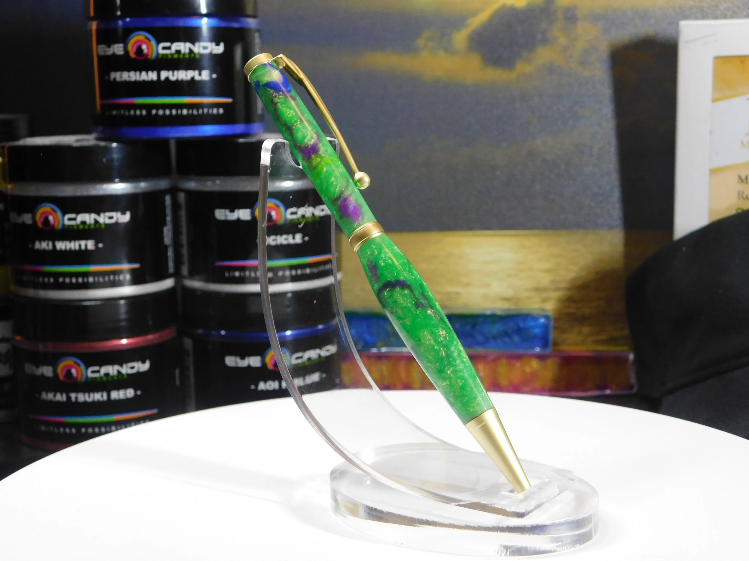 Hand Turned Funline Slimline Twist Ink Pen with my Princess Resin Color Scheme