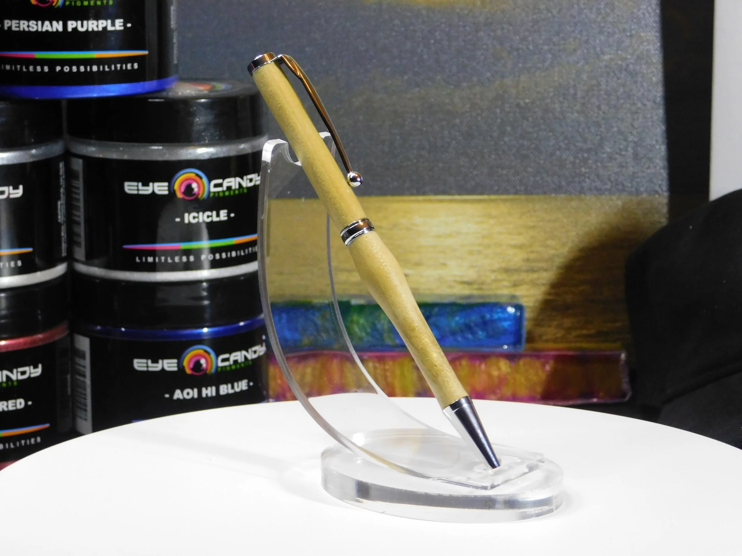 Hand Turned Funline Slimline Twist Ink Pen with Poplar Wood