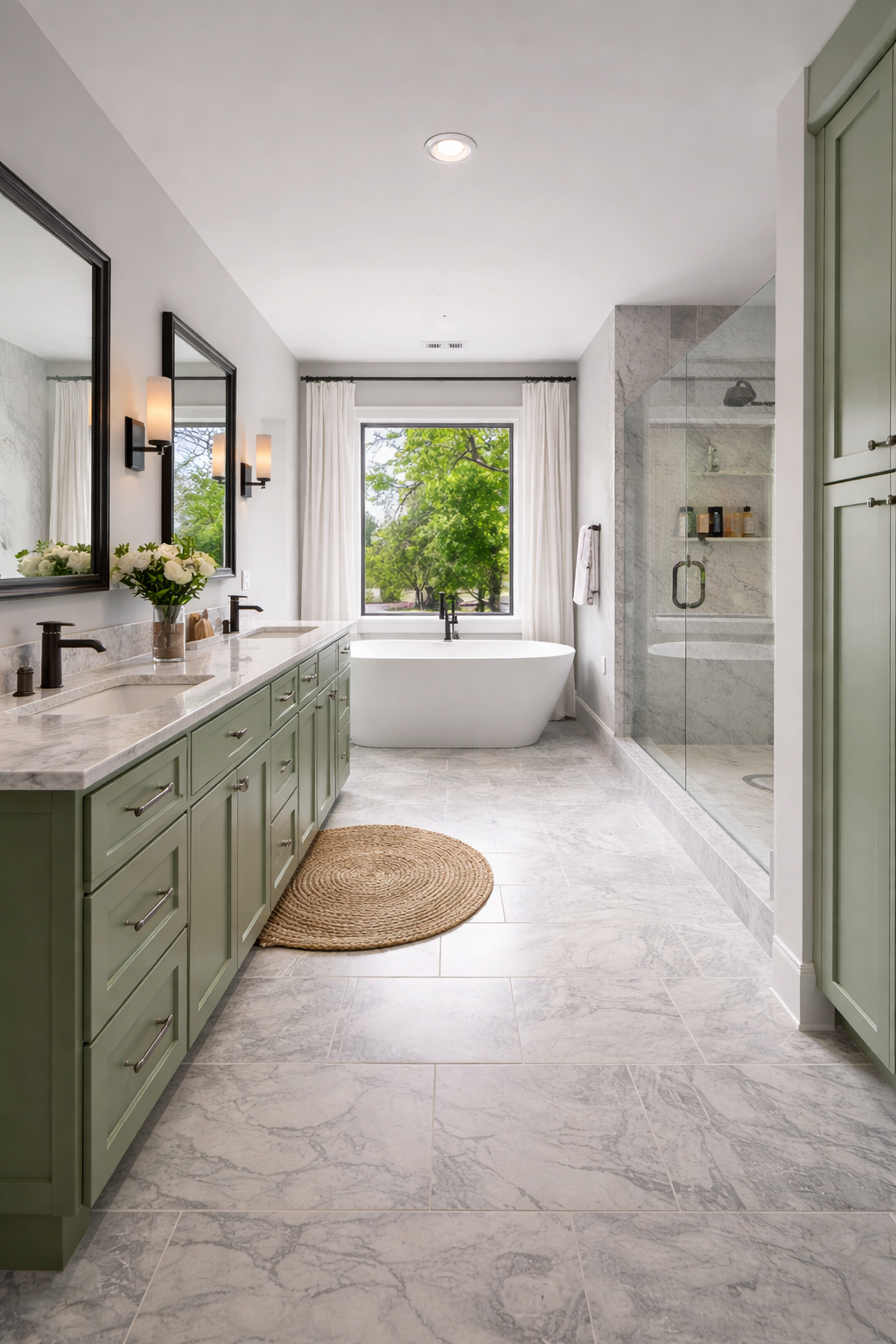 Spacious modern master bathroom interior with elegant sage green bathroom design.png