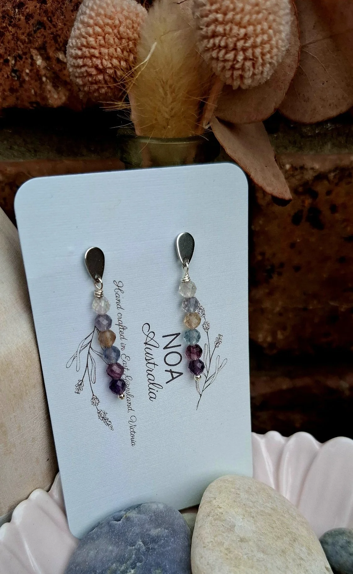 Banksia Earrings - Fluorite
