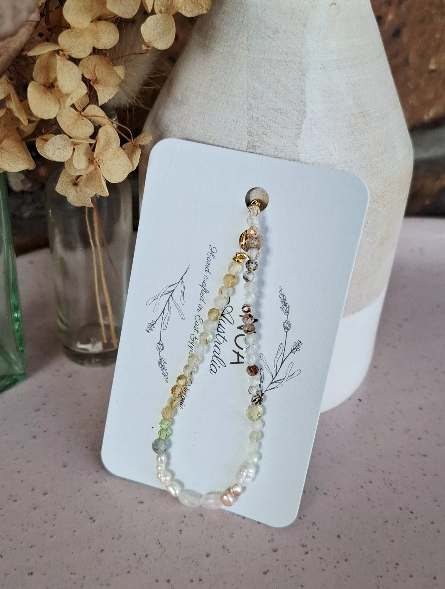 Mermaid Stacker Bracelet - Citrine/Rutilated Quartz