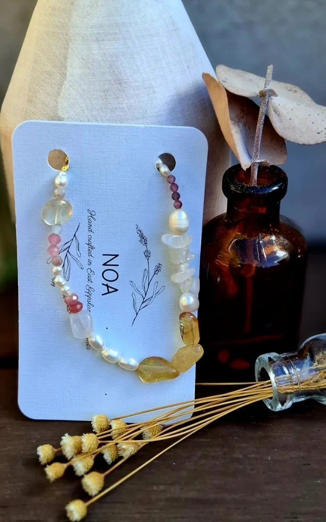 Original Mermaid Bracelet - Citrine/Rhodochrosite