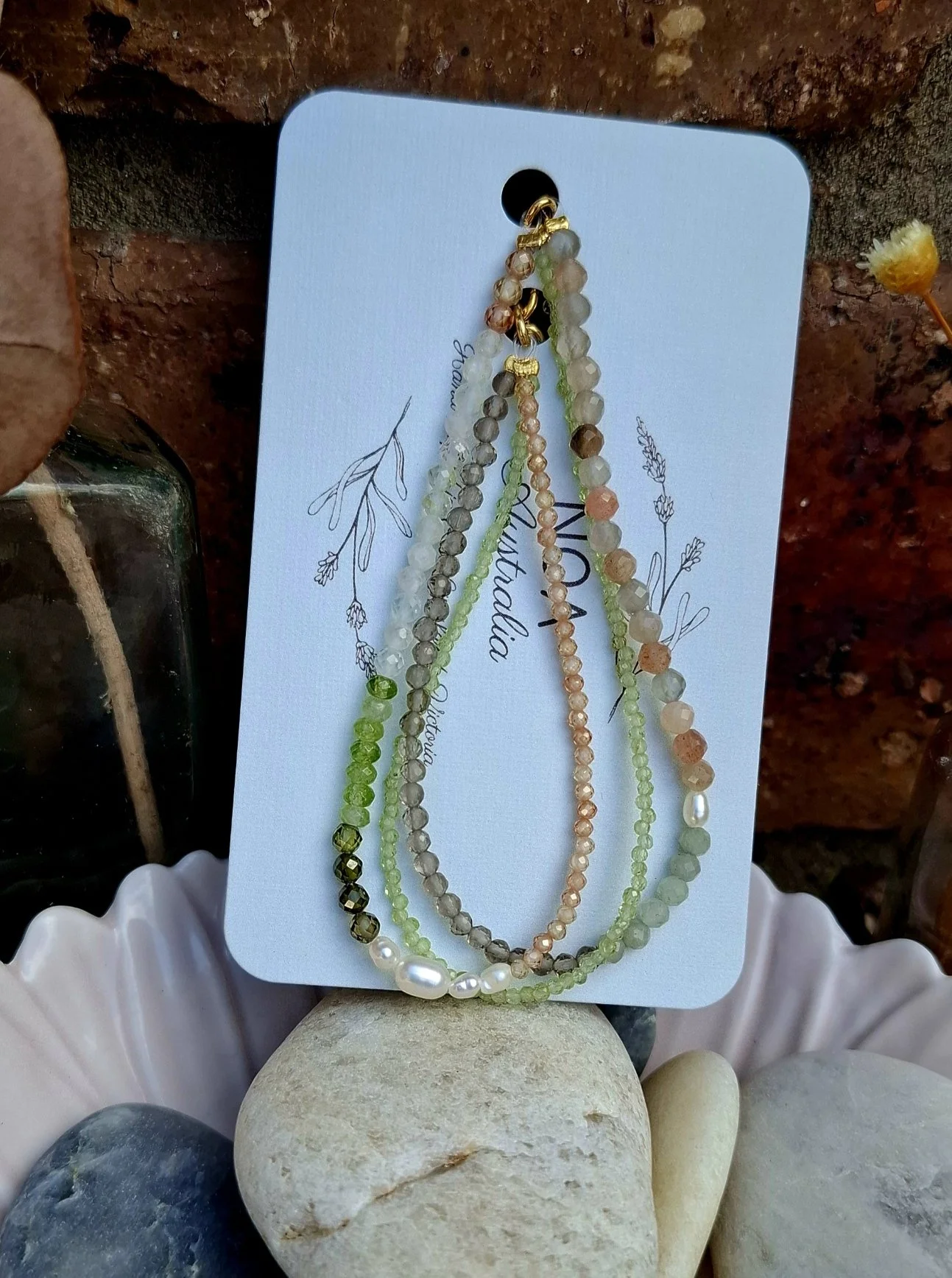 Jacqueline Bracelet - Peridot/Smoky Quartz