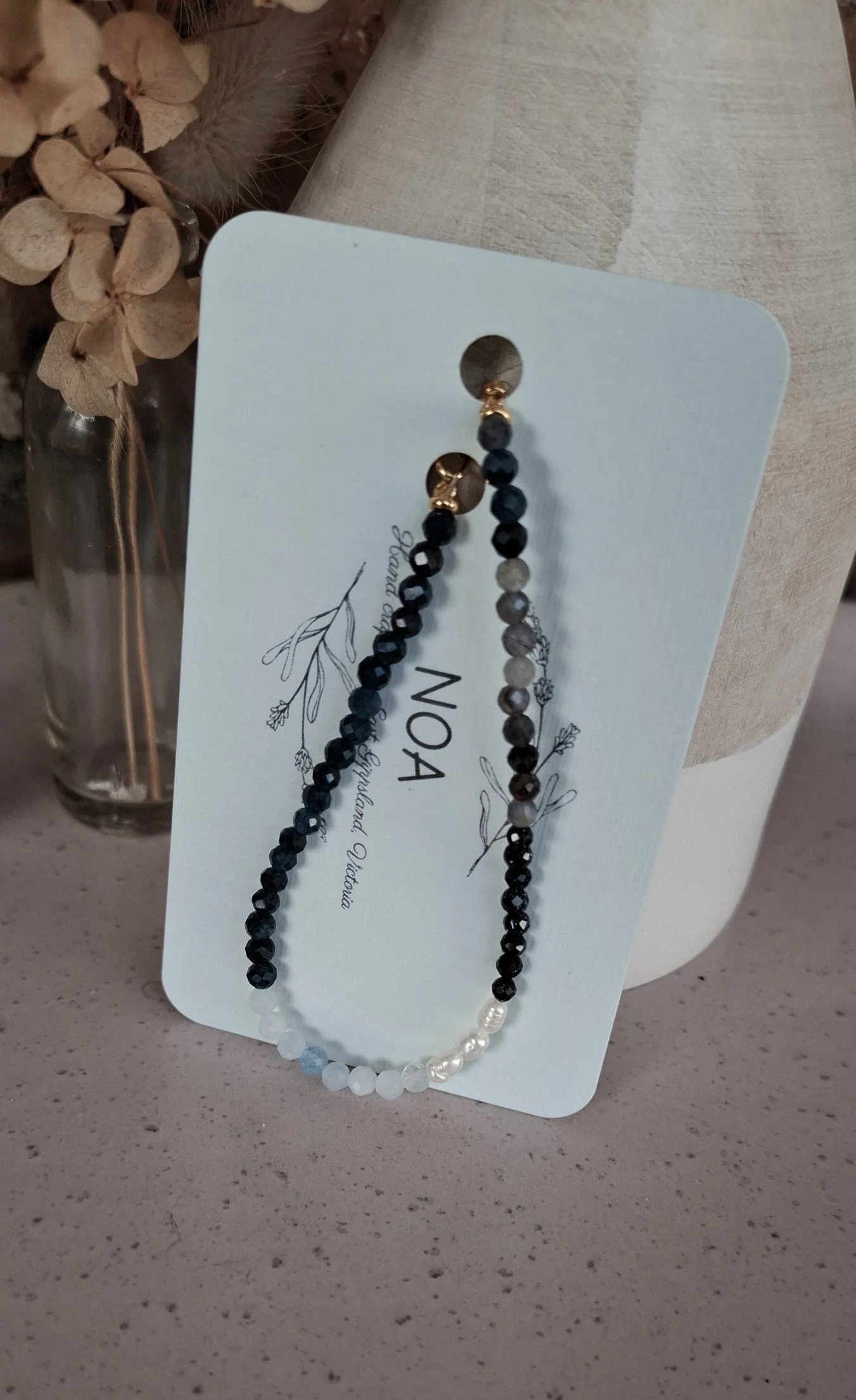 Signature 3mm Bracelet - Iolite/Blue Goldstone