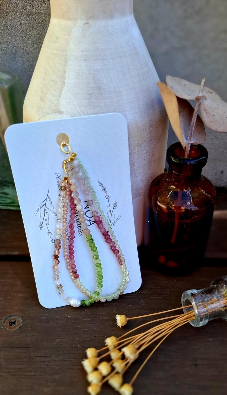 Jacqueline Bracelets - Peridot/Rhodochrosite