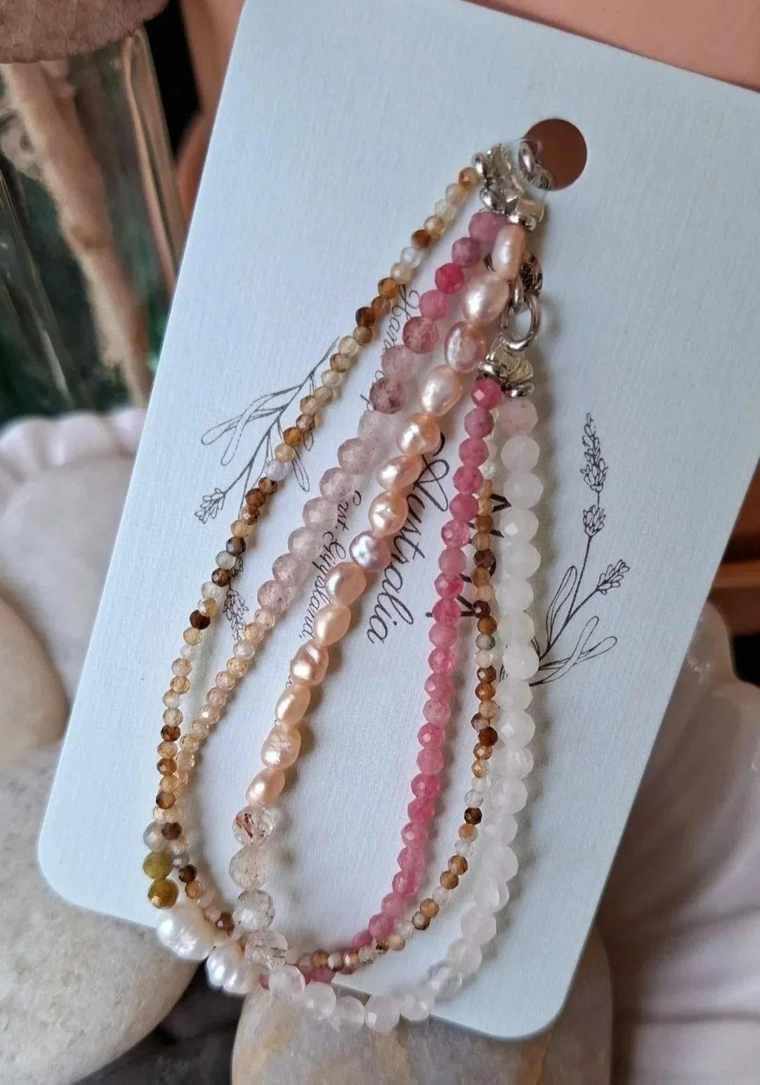 Jacqueline Bracelet - Agate/Rhodochrosite