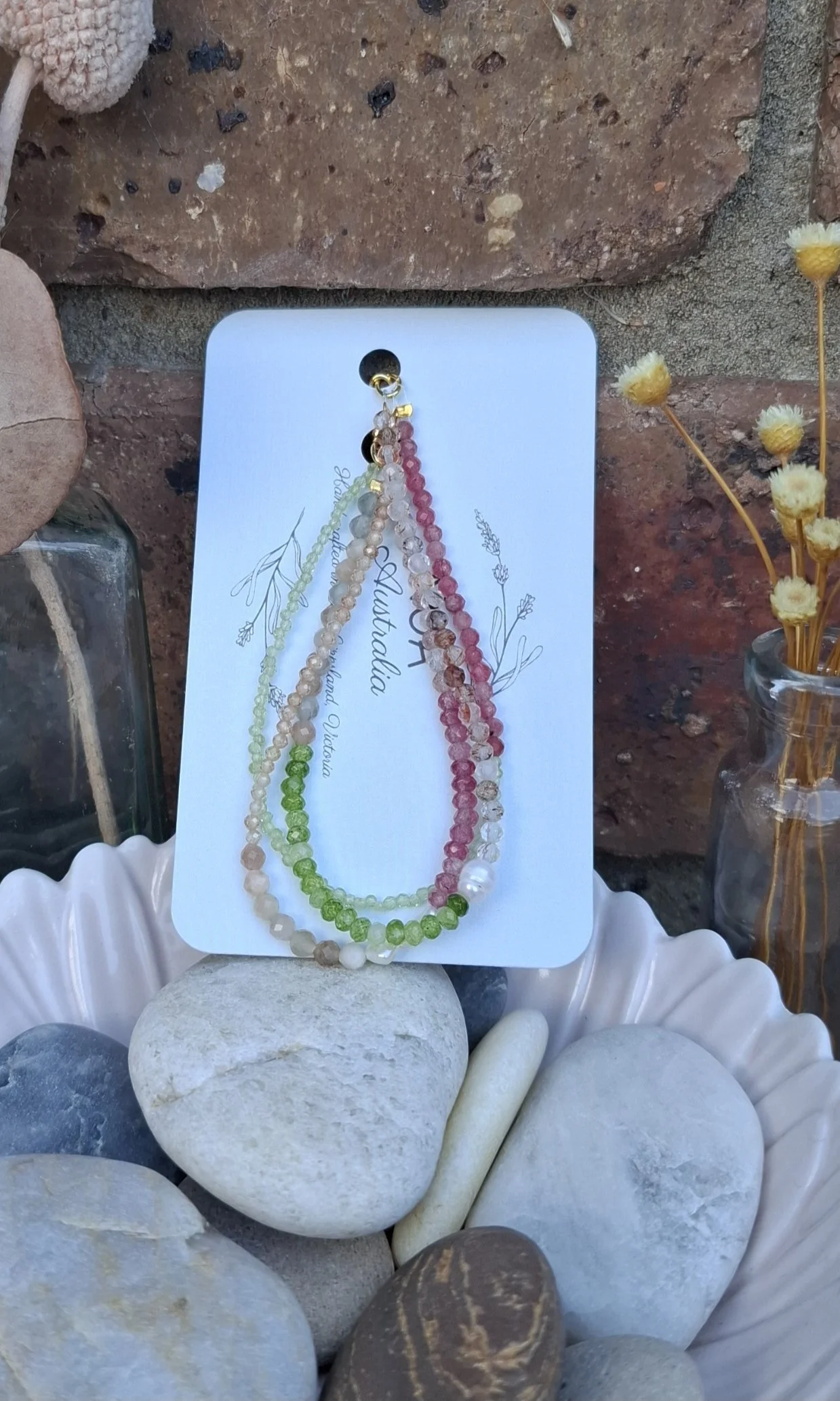 Jacqueline Bracelets - Peridot/Rhodochrosite