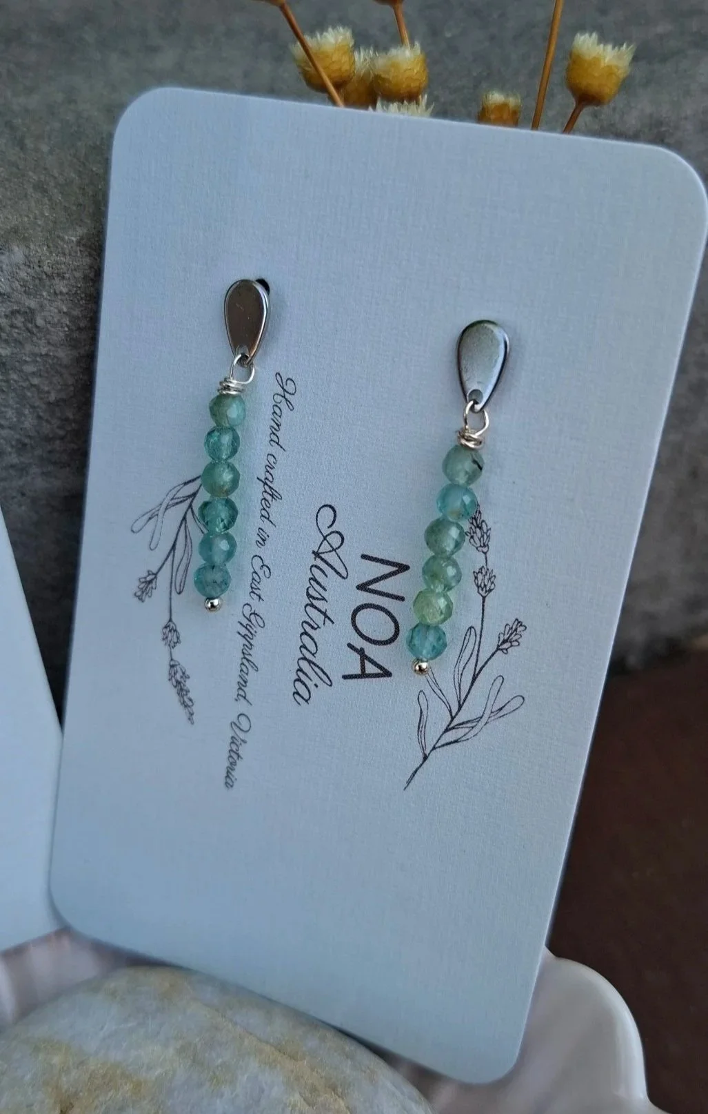 Banksia Earrings - Apatite