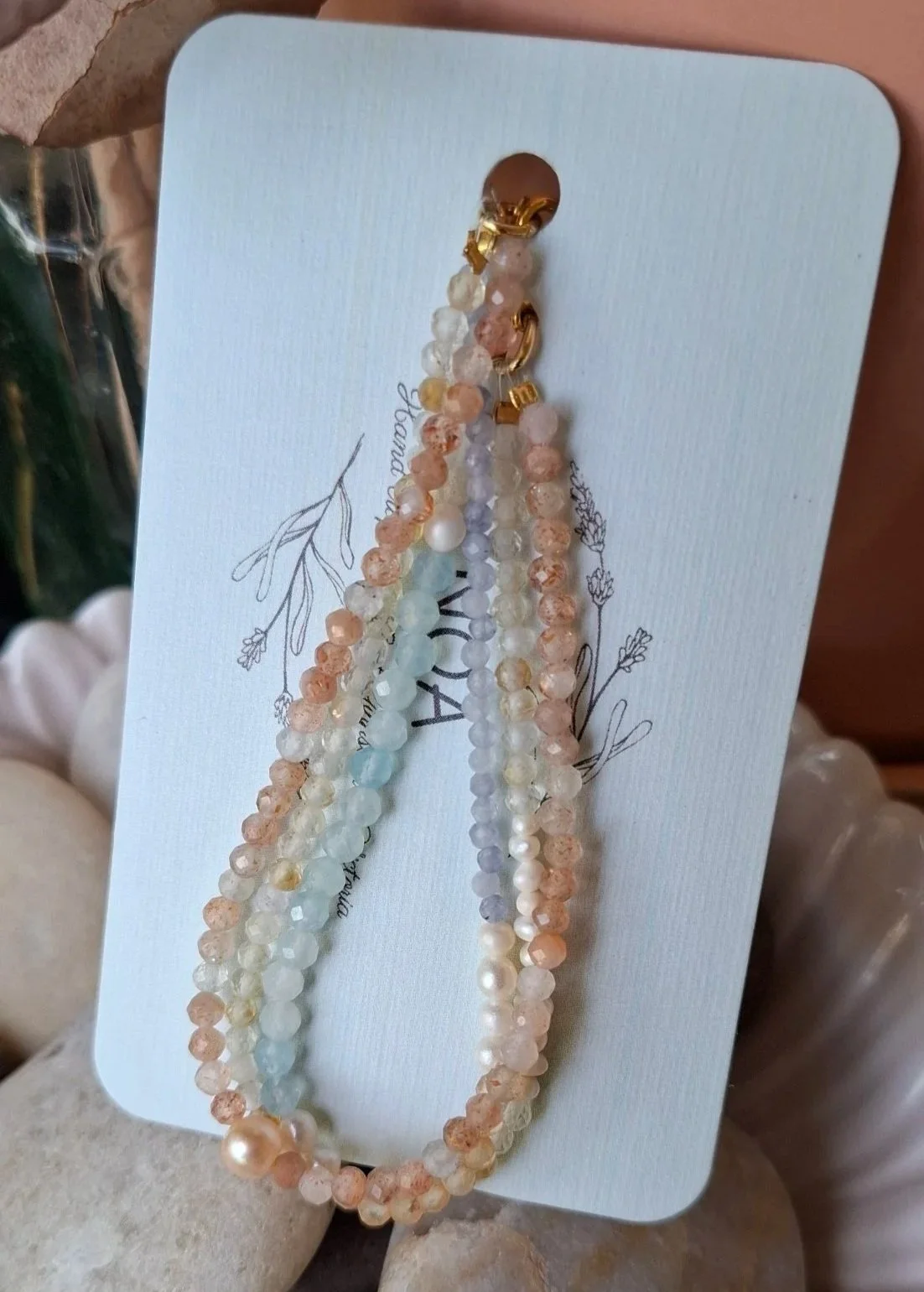 Jacqueline Bracelet - Aquamarine/Sunstone