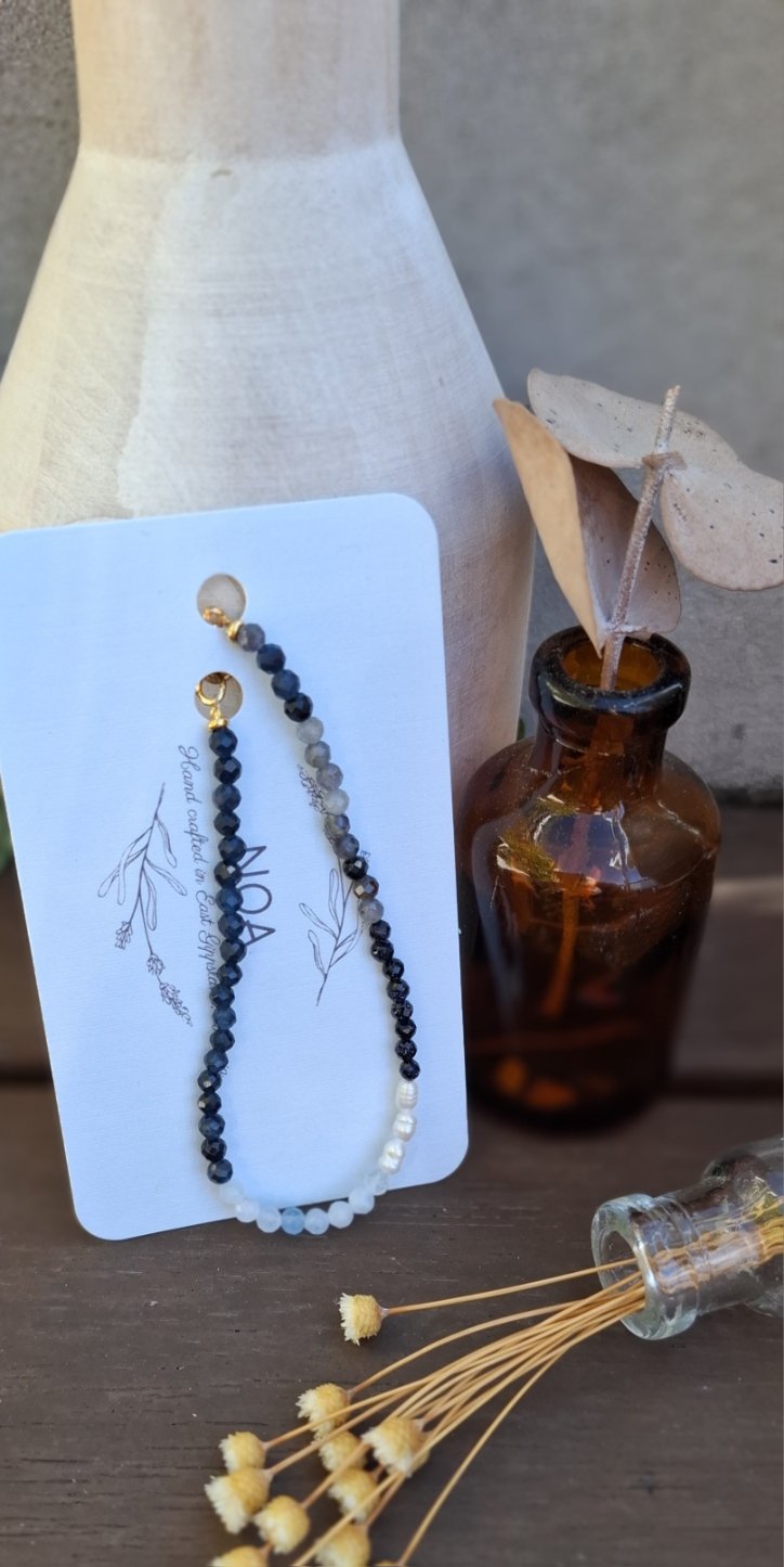 Signature 3mm Bracelet - Iolite/Blue Goldstone
