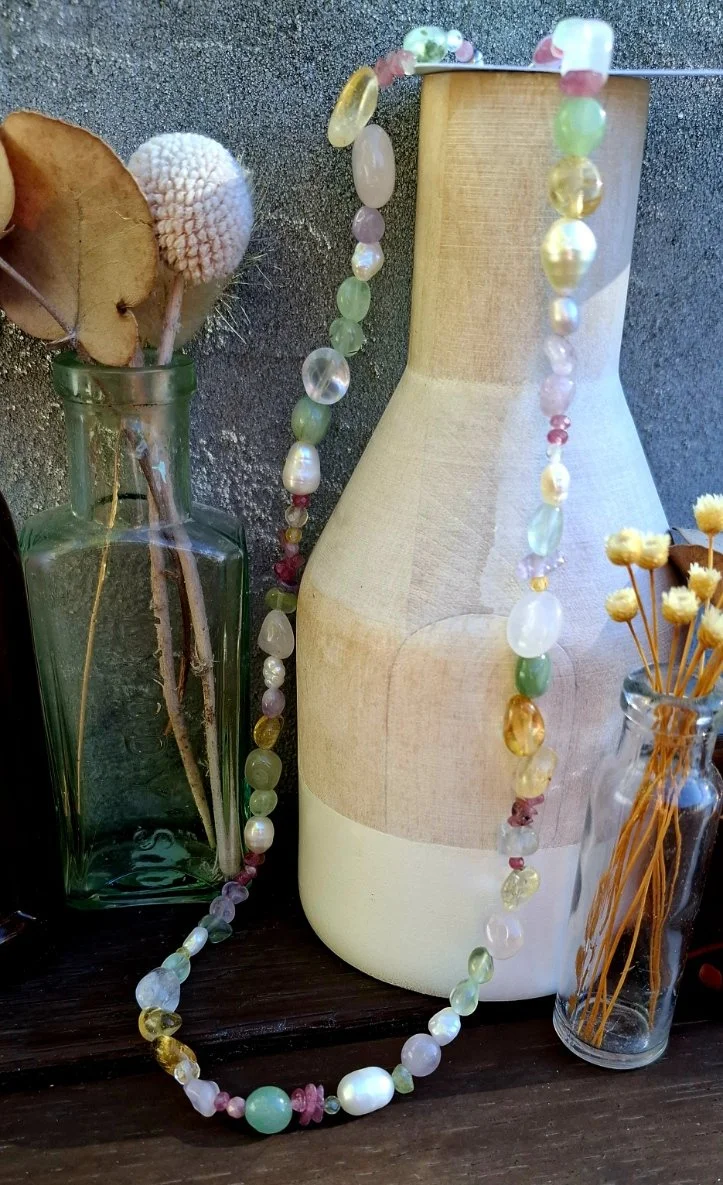 Mermaid Necklace - Citrine/Rose