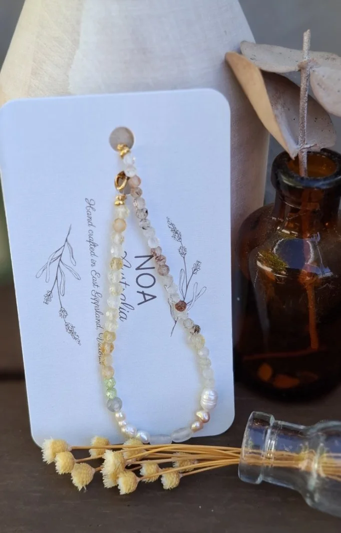 Mermaid Stacker Bracelet - Citrine/Rutilated Quartz