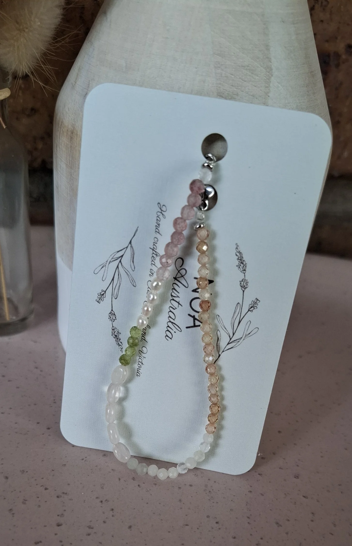 Mermaid Stacker Bracelet - Peach Zircon