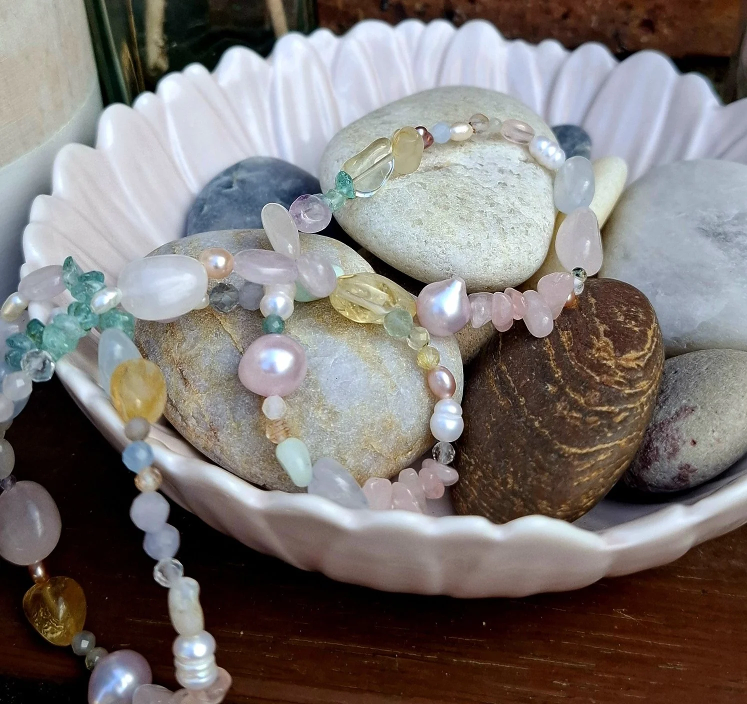 Mermaid Necklace - Rose Quartz