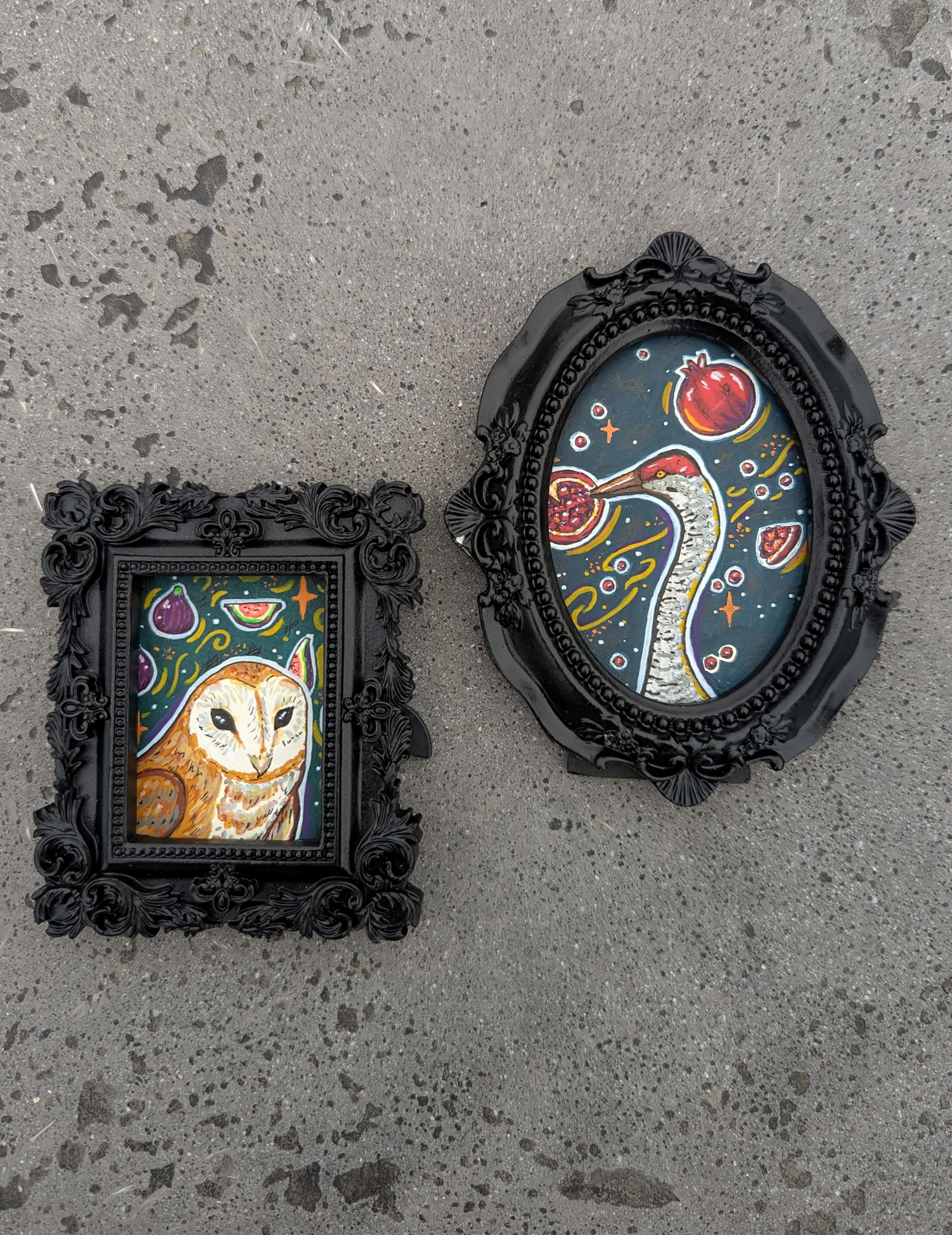 Birds and Winter Fruits Mini Paintings (One or Both)