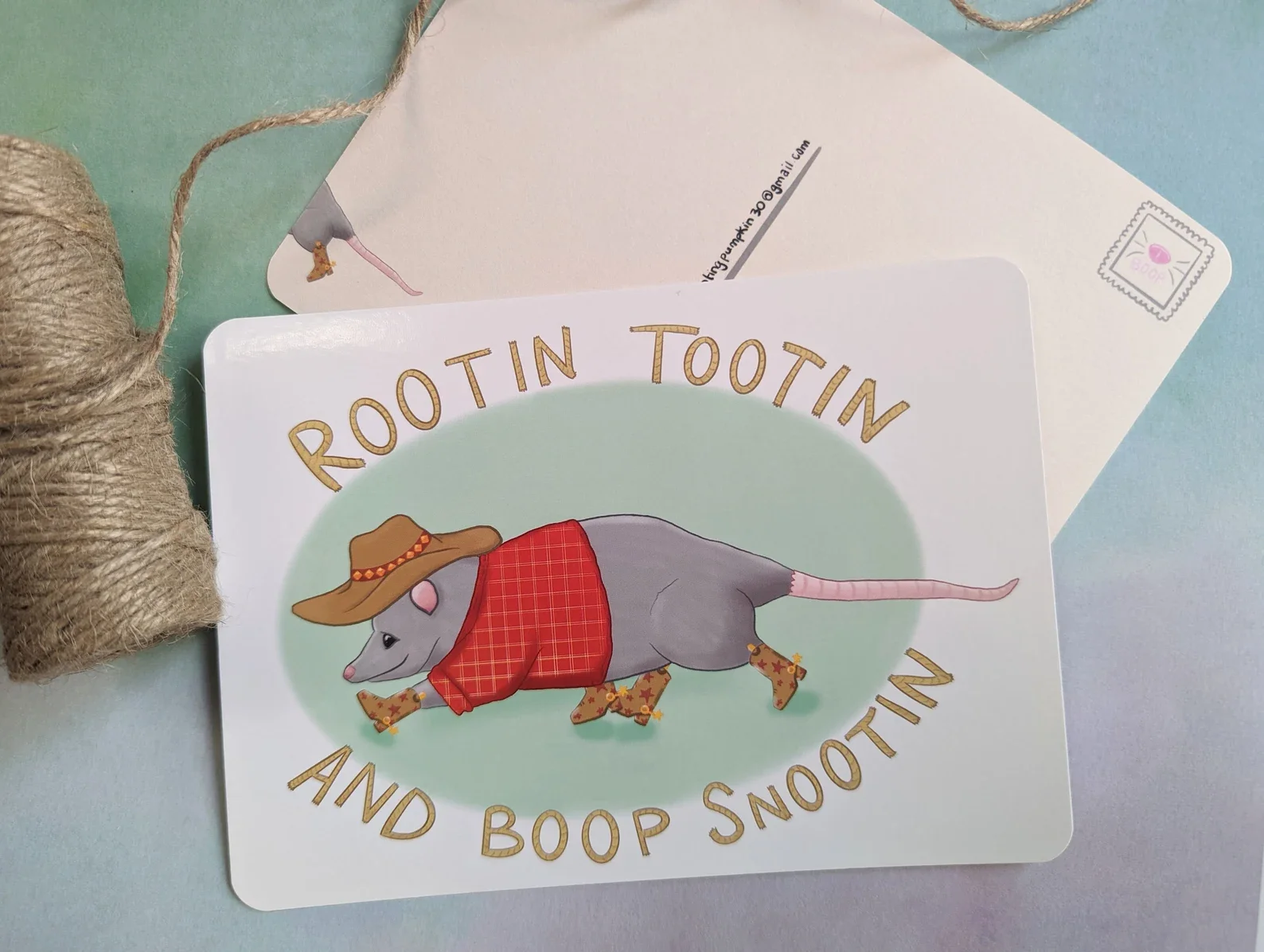 Cowboy Possum Postcard