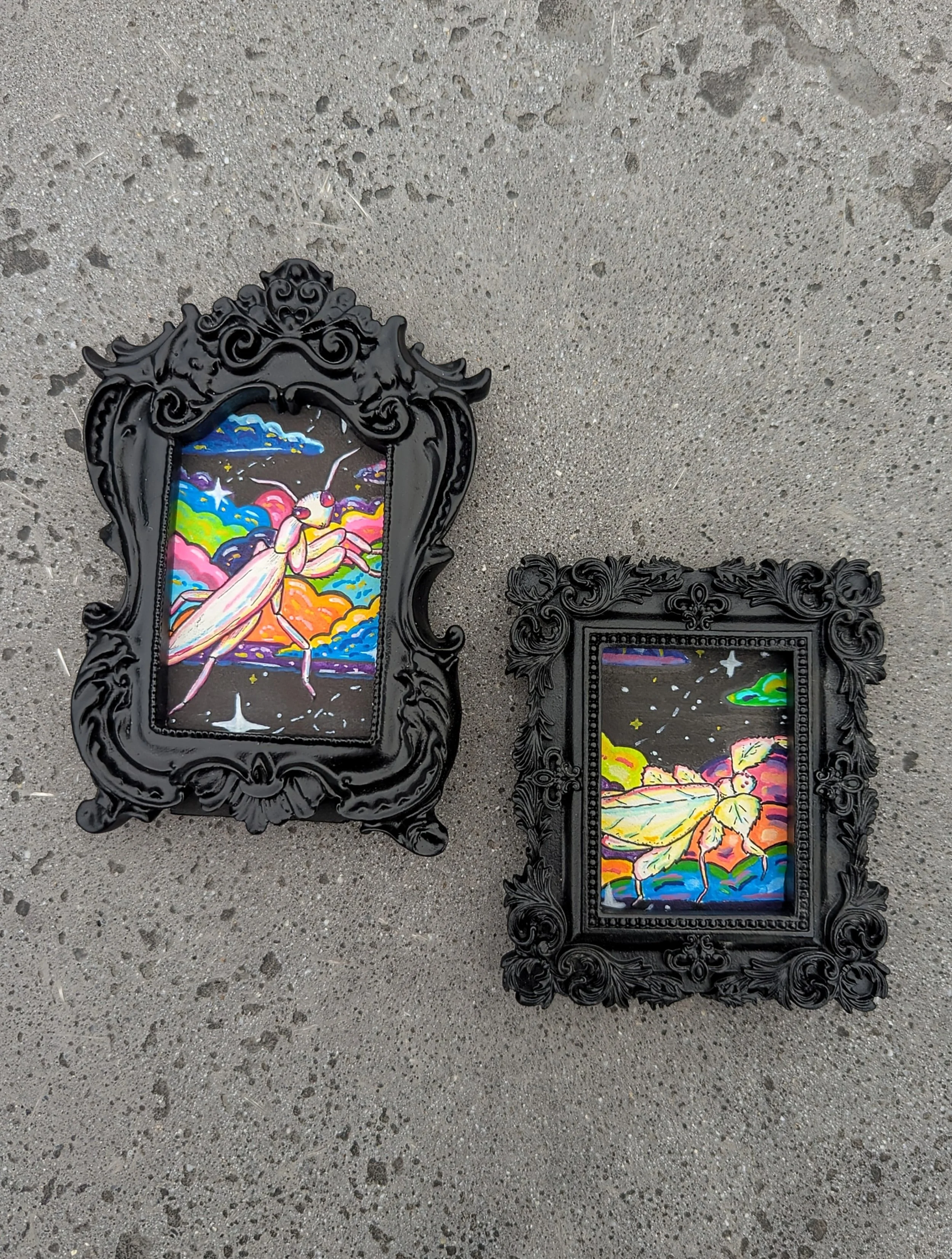 Rainbow Insects Mini Paintings (One or Both)