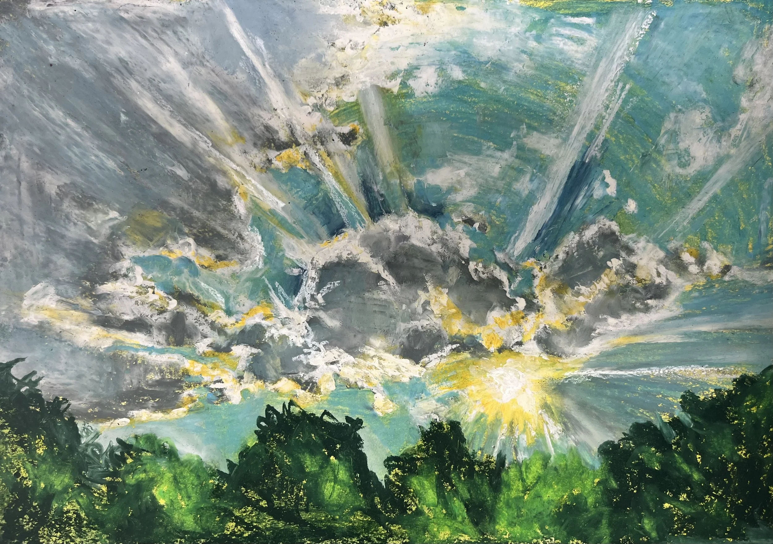 oil pastel on paper, 2023