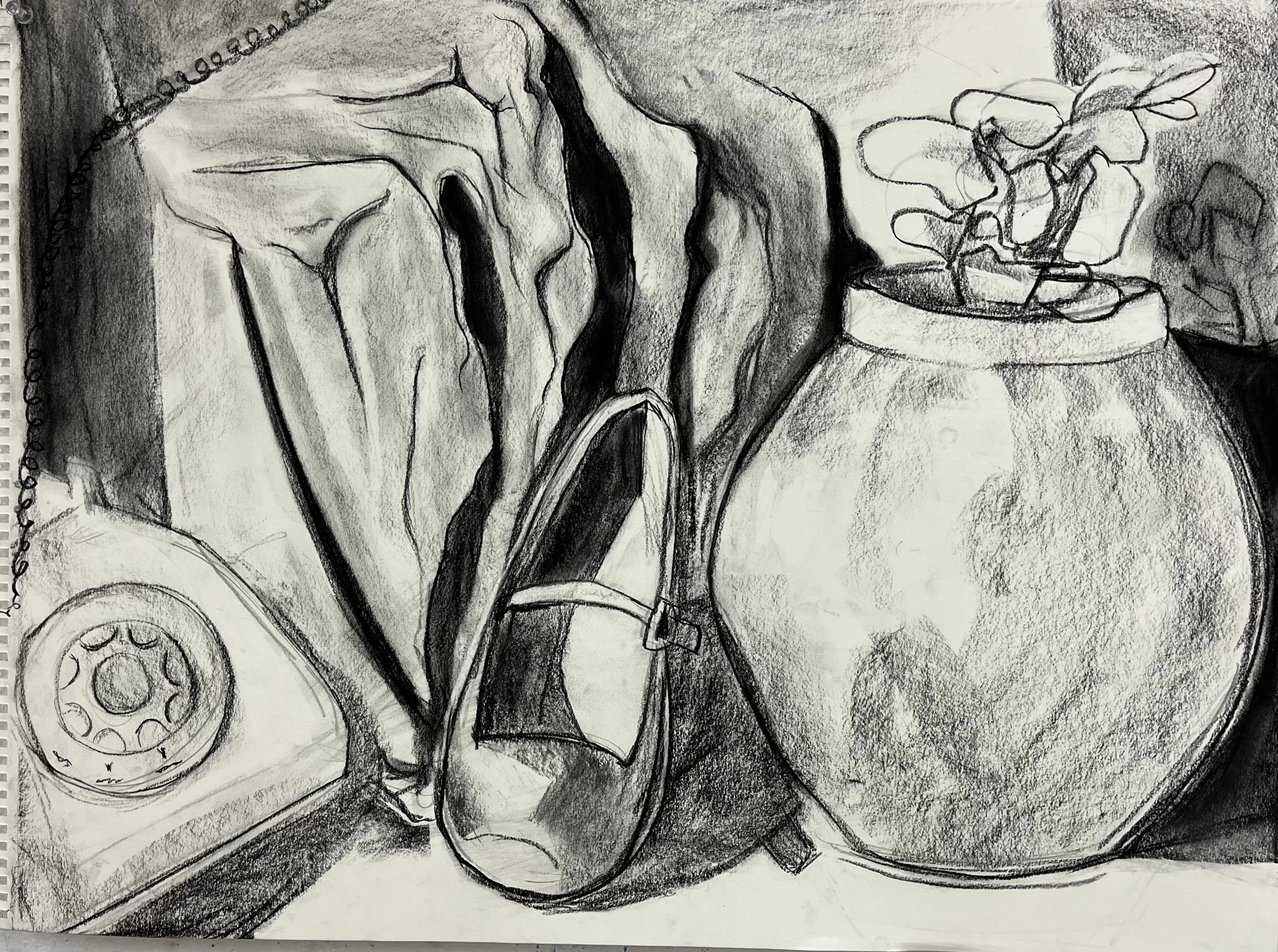 Still Life, Charcoal on newsprint 2022
