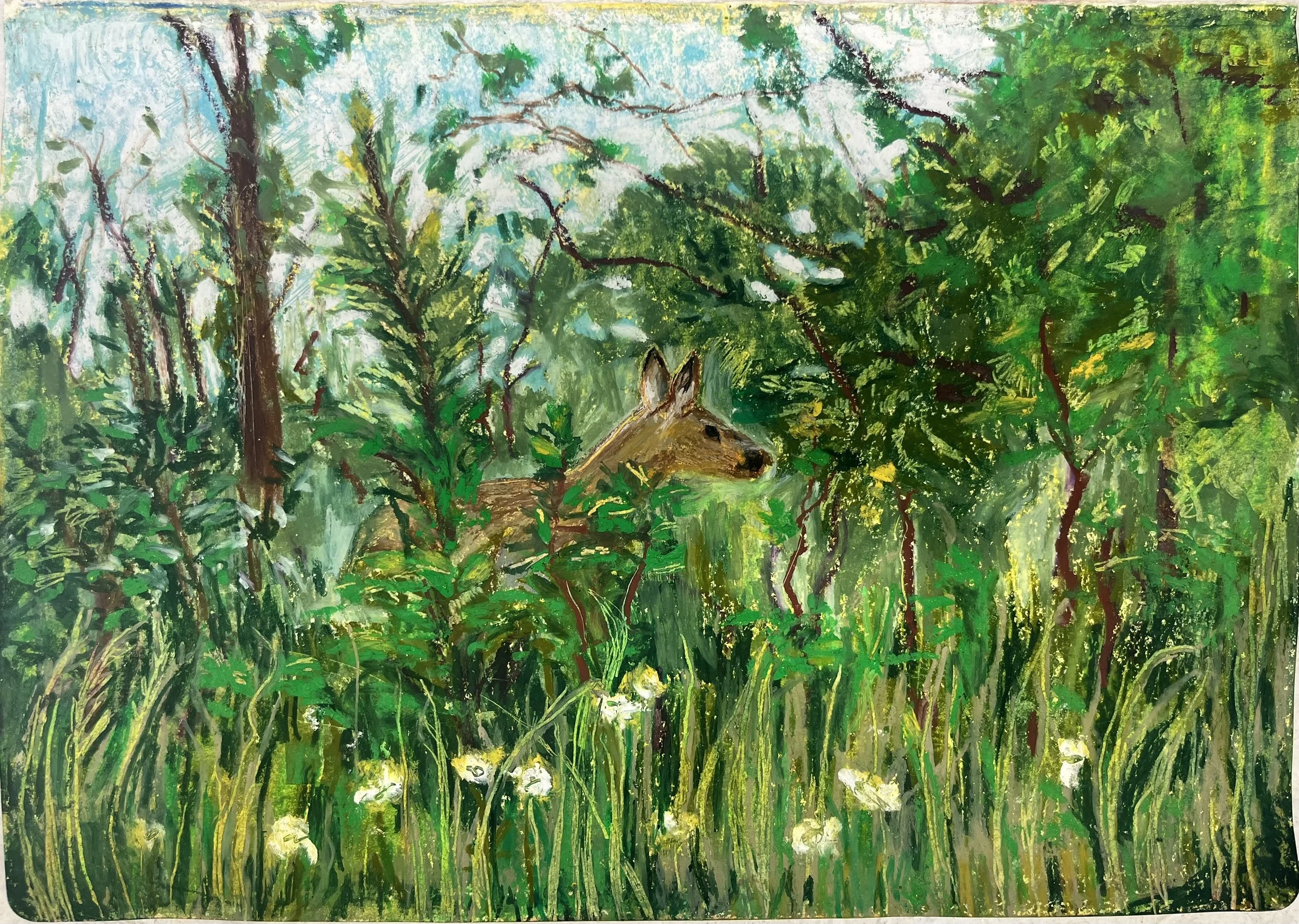 oil pastel on paper, 2023