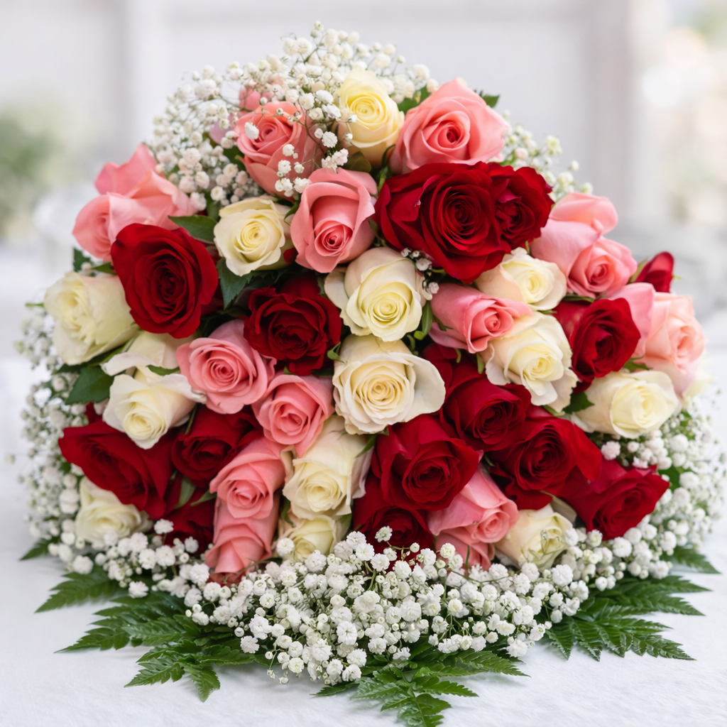 60 CM Berries & Cream Luxury Bouq