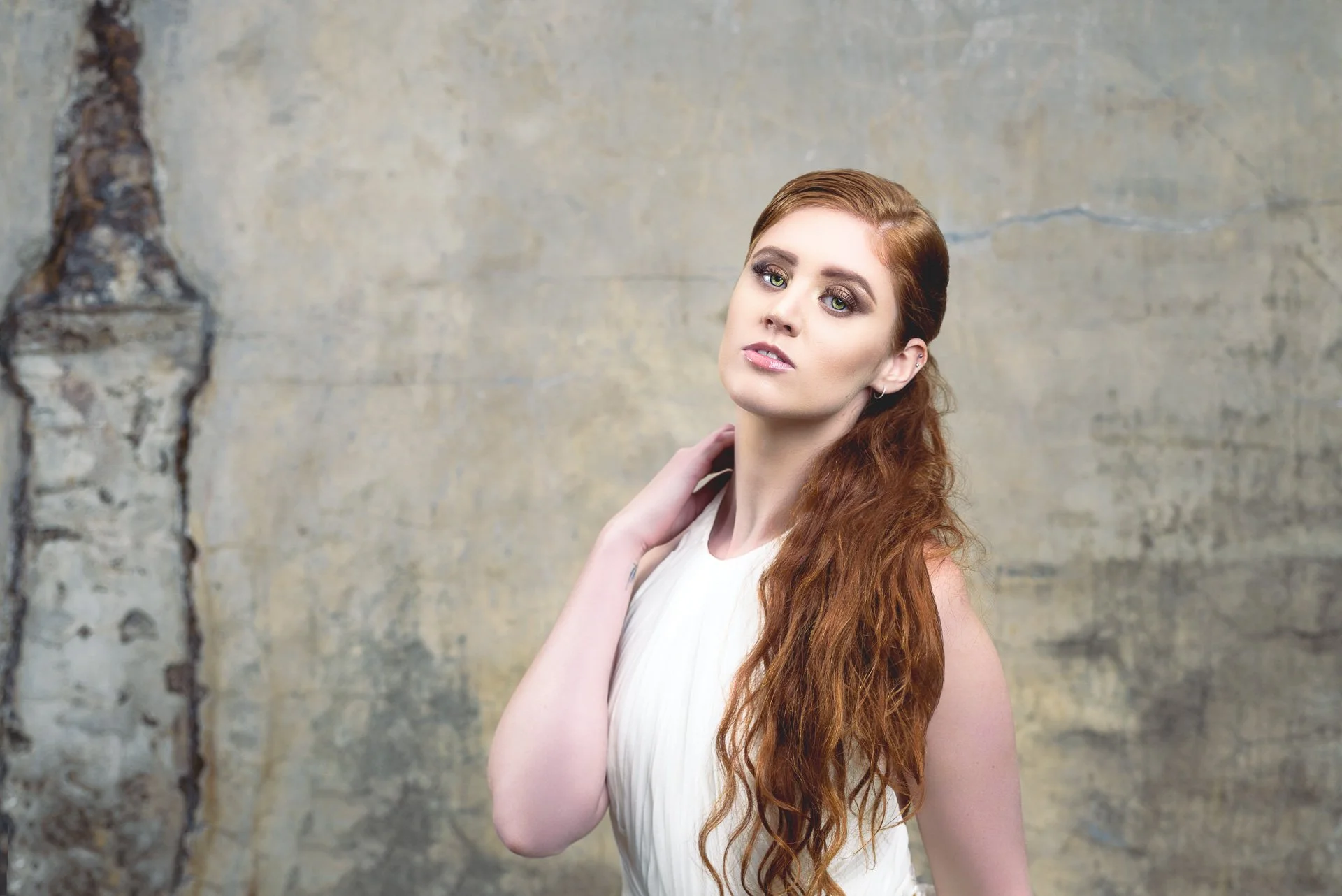 Fashion portrait of a red haired woman