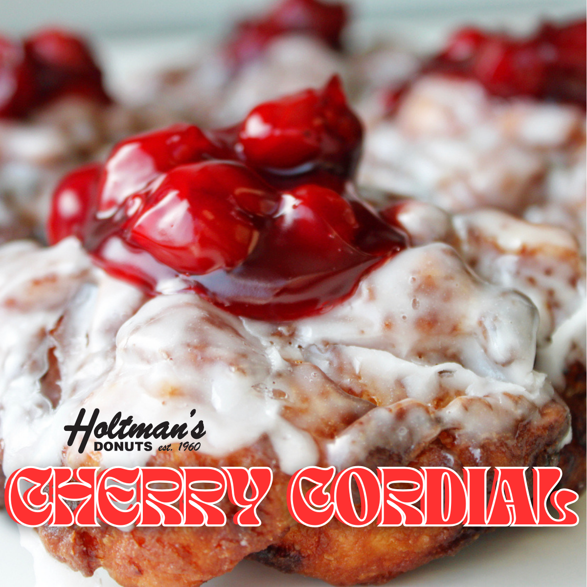 Cherry Cordial Fritter, Holtman's Donuts