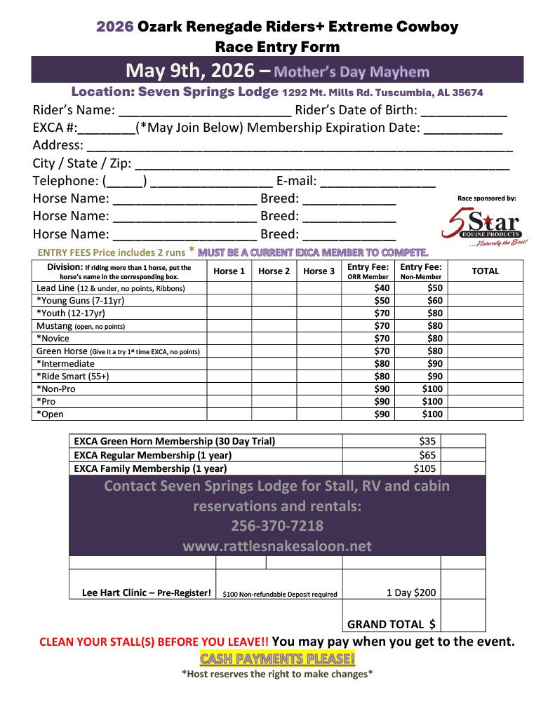 May 9th, 2026 Mother's day Mayhem Race at Rattle snake saloon in Tuscumbia, AL